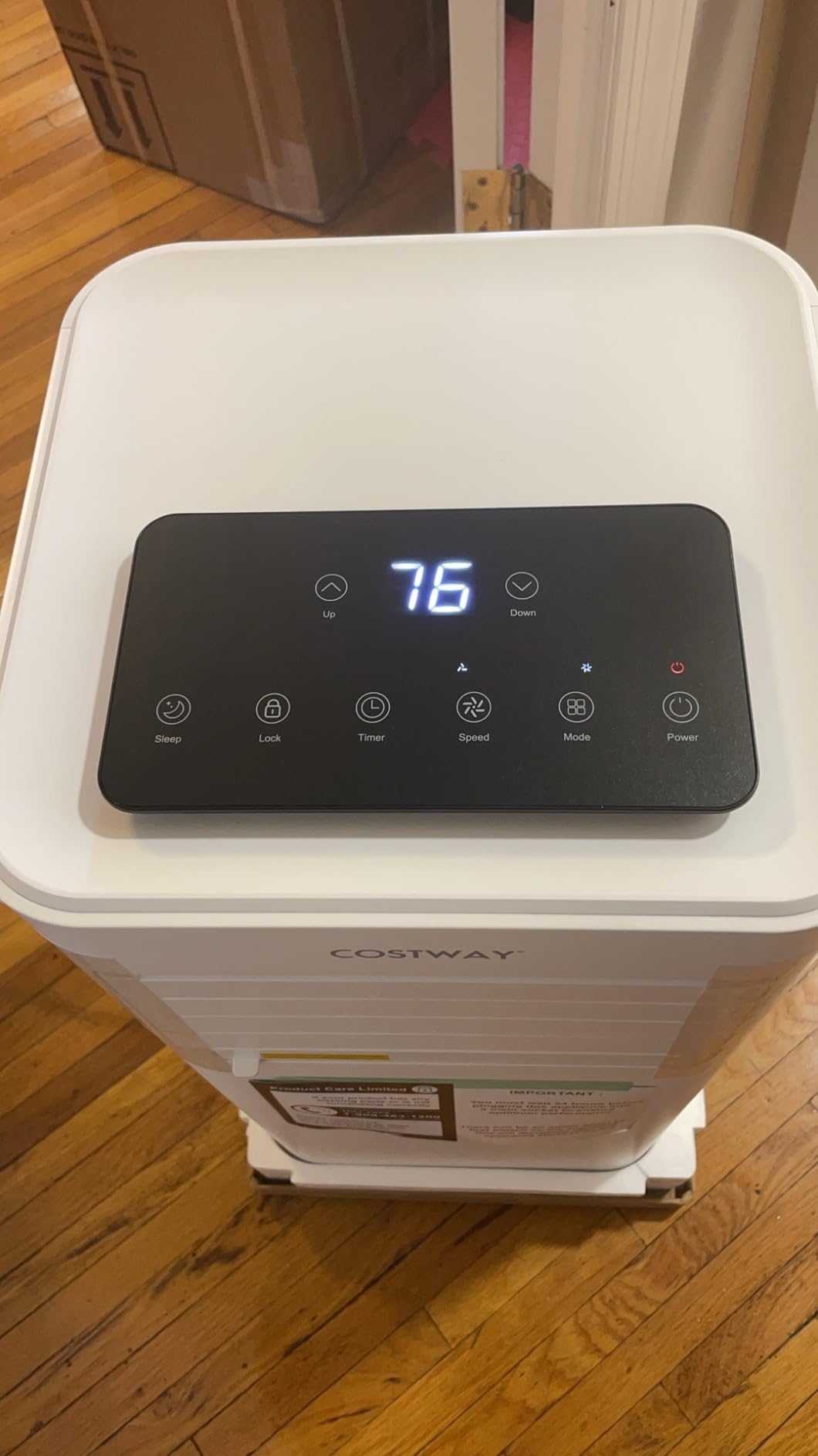 COSTWAY Portable Air Conditioner, 8000 BTU AC Unit Spaces up to 230sq.ft, with Remote Control, 24H Timer & Window Venting Kit, Sleep Mode, Suitable for Bedroom, Living Room, Office (Black, 8000BTU) customer photo 2
