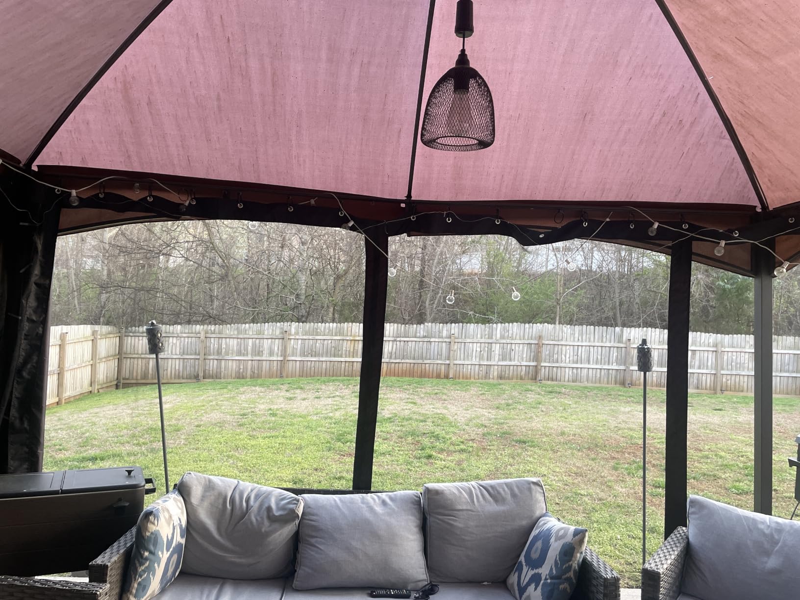 10'x12' Gazebo Mesh Netting, 4 Panels with Zippers, Black customer photo 2