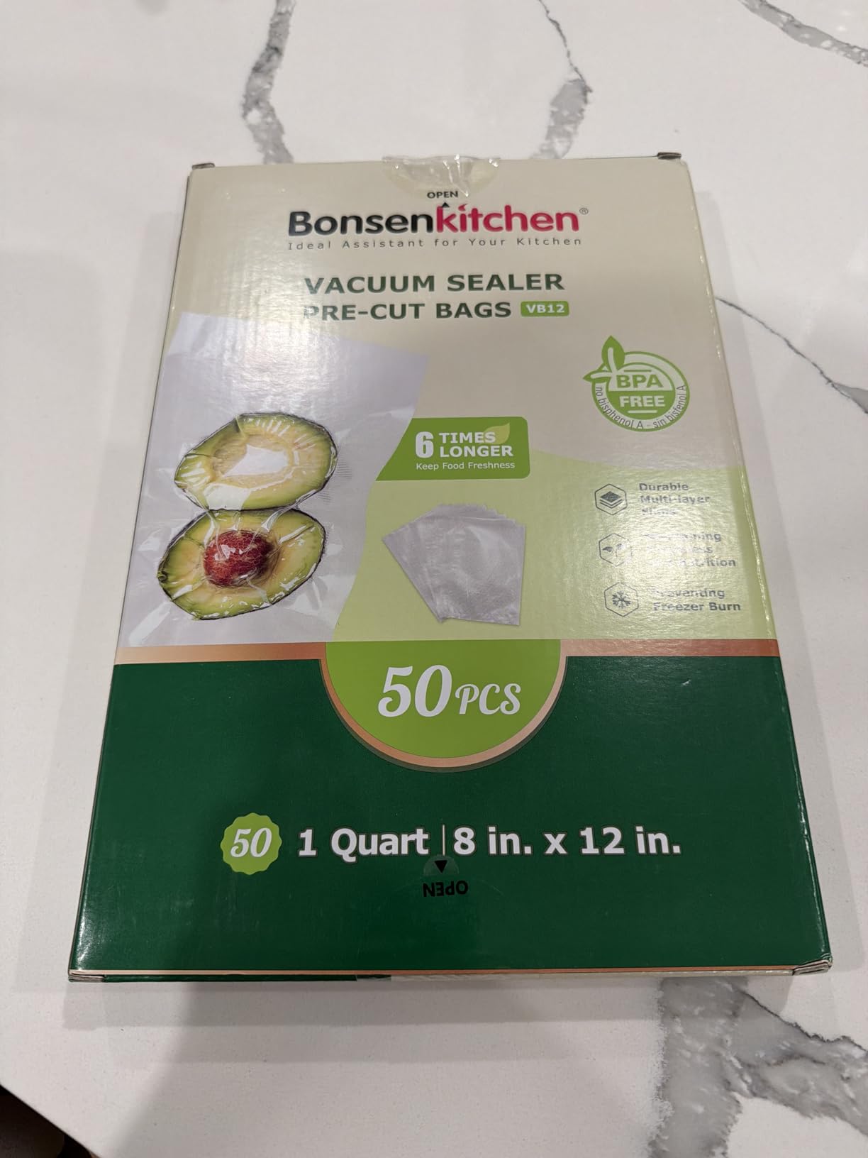 Bonsenkitchen Vacuum Sealer Bags, 150 Count, BPA Free, Food Storage | 20 Gallon 11