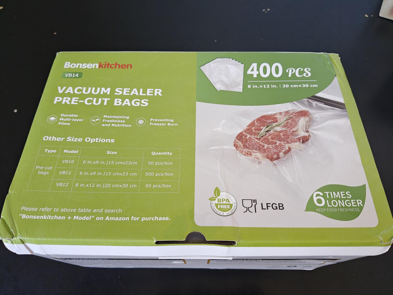 Bonsenkitchen Vacuum Sealer Bags, 150 Count, BPA Free, Food Storage | 20 Gallon 11