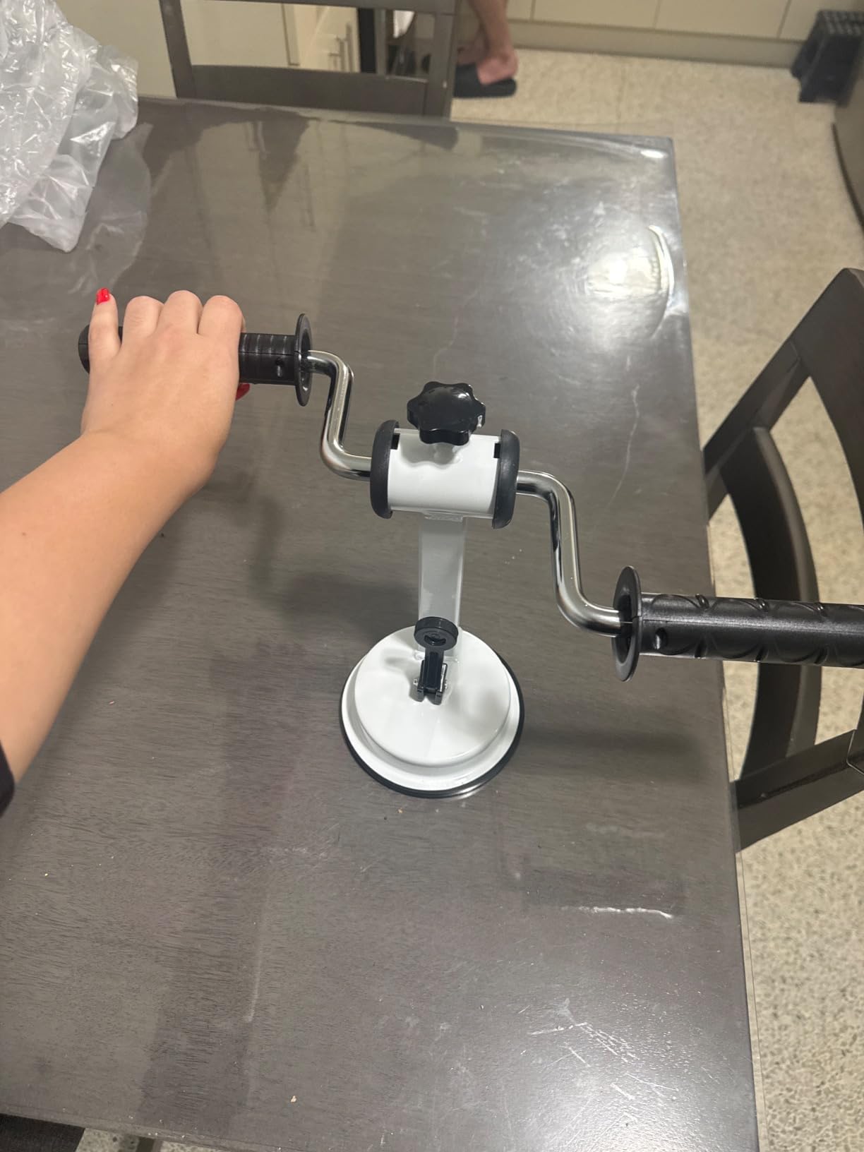 Arm Bike for Physical Therapy | Portable Rehabilitation Exerciser for Arm and Shoulder Workout, Home Fitness Equipment for Seniors with Strong Suction customer photo 2