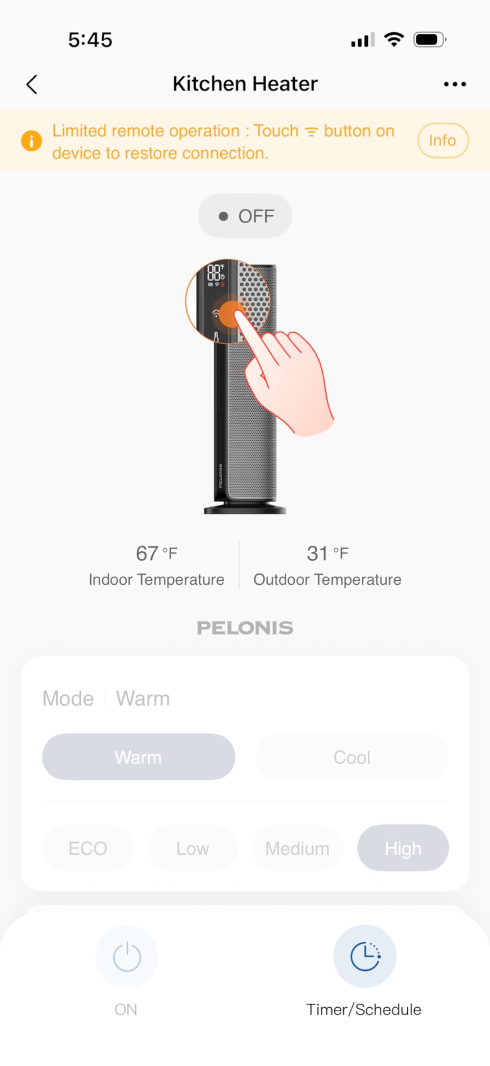 PELONIS Space Heater Large Room, 30