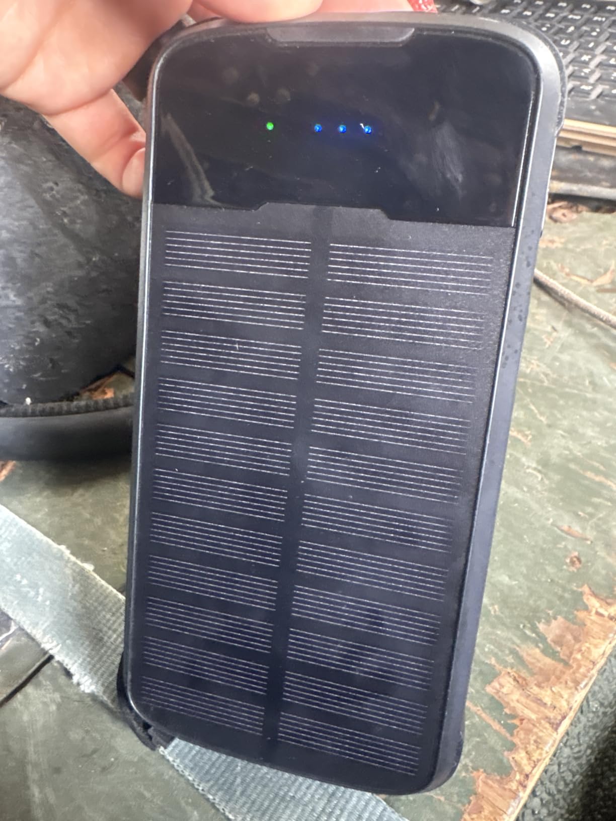 Solar Power Bank 40000mAh PD20W Fast Charging Portable Solar Charger | Built-in 4 Cables, 3 Ports, Dual Bright Flashlight, External Battery Pack for Camping, Hiking, and Outdoor Use, Orange customer photo 2