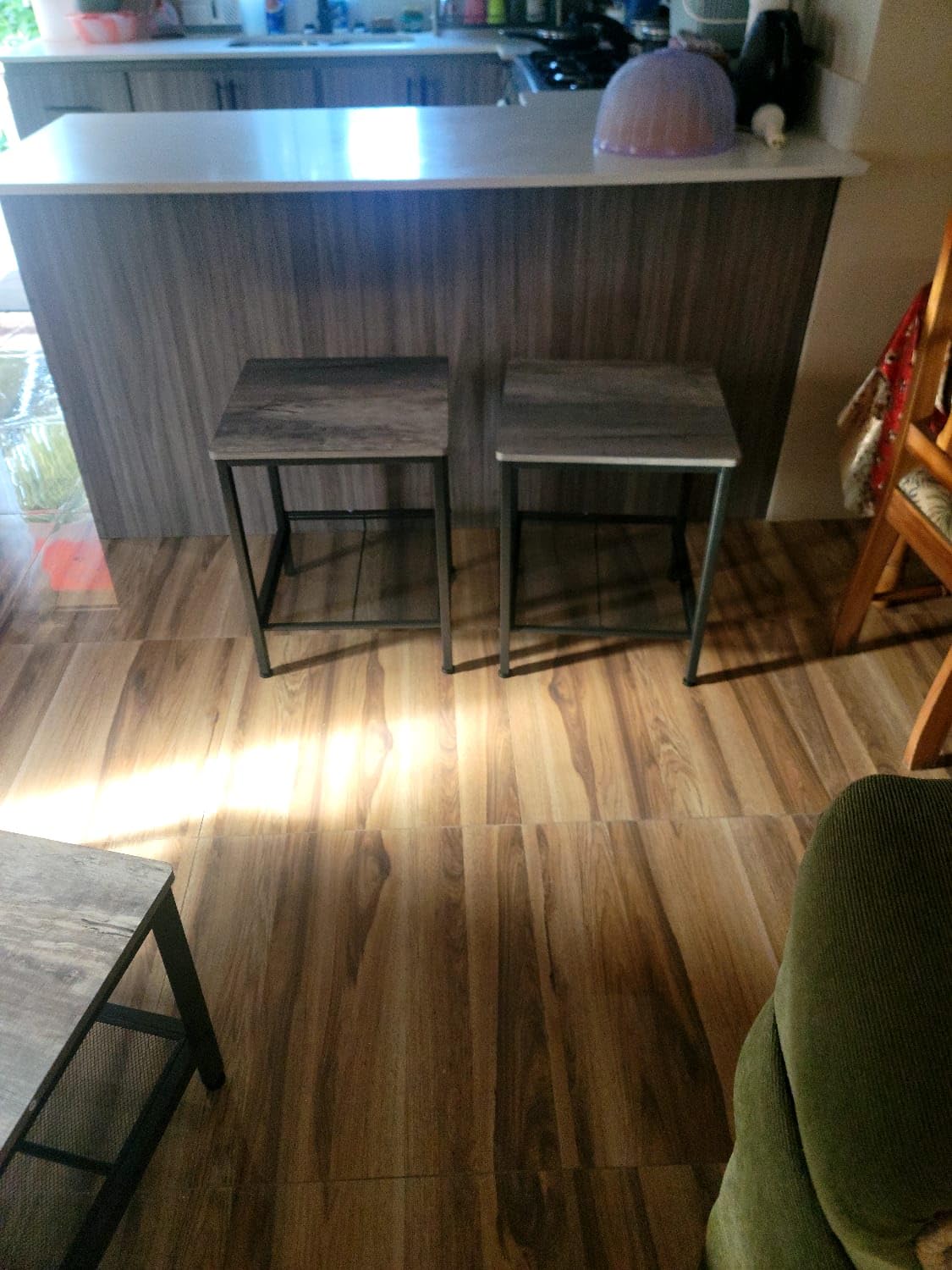 AWQM Coffee Table Set of 3, Coffee Table with 2 Square End Side Tables customer photo 1