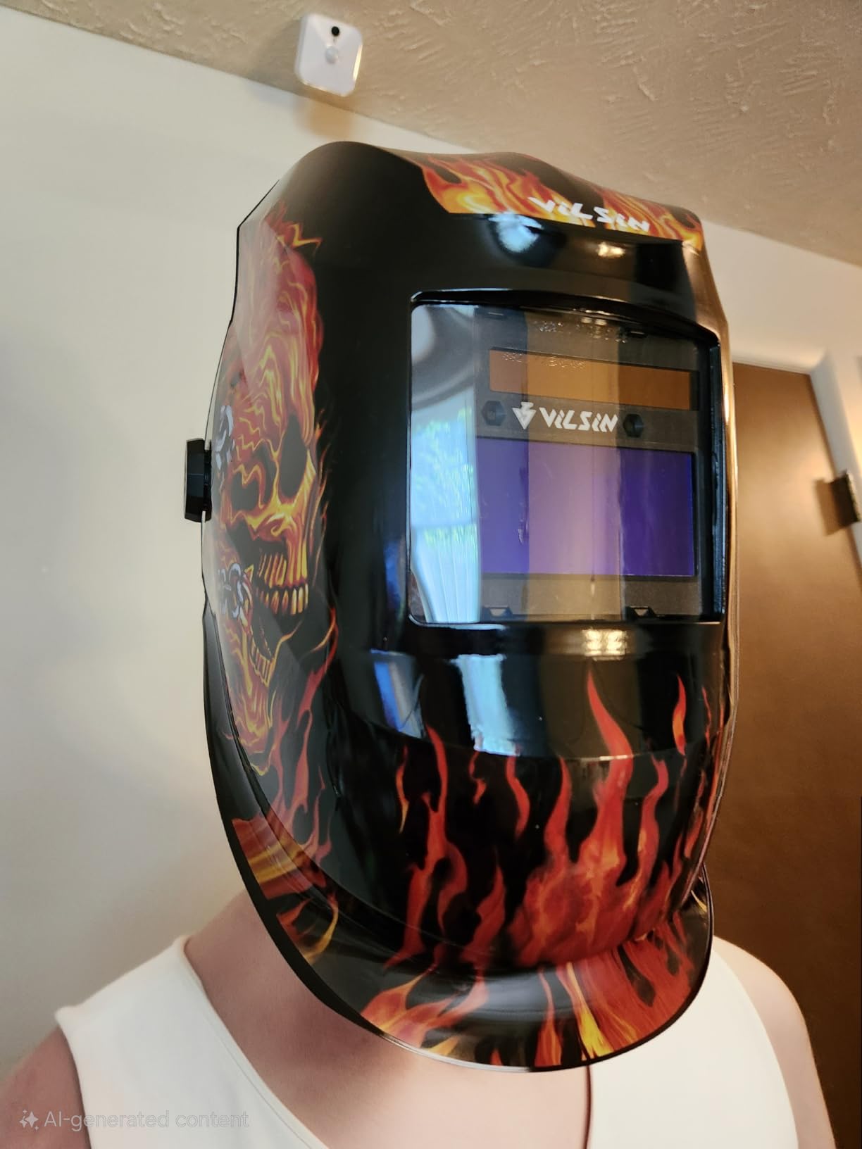 VILSIN Welding Helmet Auto Darkening Solar Powered Welding Hood with 2 Arc Sensor,Wide Shade 3/4-8/9-13 for TIG MIG ARC Weld Grinding Welder Helmet,Black customer photo 1