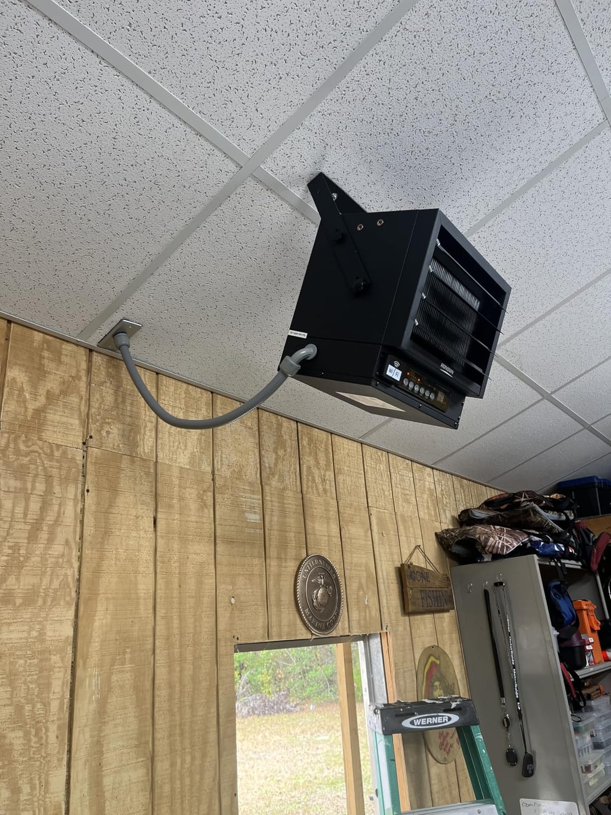 ROVSUN 6000W Electric Garage Heater with Remote & APP Control, Digital Fan-Forced Ceiling Mount Heater with Thermostat, 12H Timer & Overheat Protection, 240V Hardwired for Workshop Factory customer photo 1