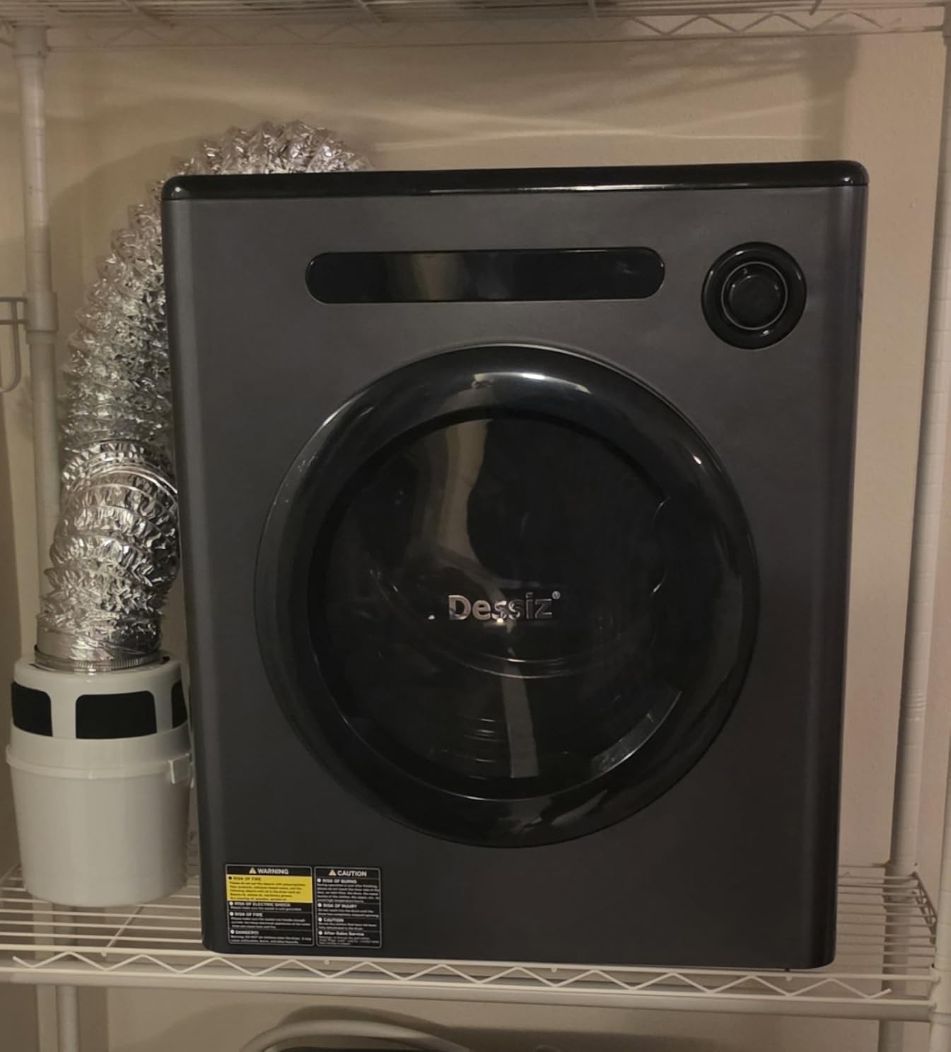 Dessiz 11LBS Clothes Dryer with Exhaust Pipe and Electric Dryers with Stainless Steel Tub, Clothes Dryer Machine for Spaces, RVs and Apartments -Grey Quiet, Sturdy and Easy to Use customer photo 2