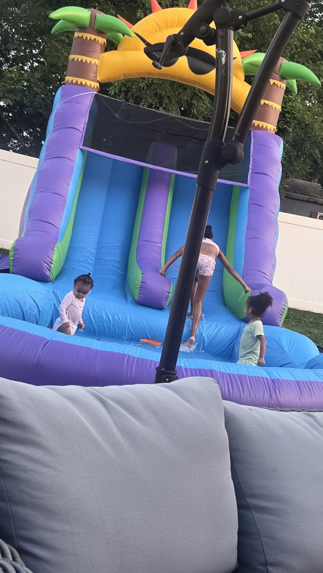 26FT(L) Commercial Grade Water Slide for Adults, (Double Slides) (Heavy Duty Full PVC) (Big Airtight Water Pool), (1100w UL Blower), Inflatable Waterslide for Backyard, Outdoor Blow up Park customer photo 2