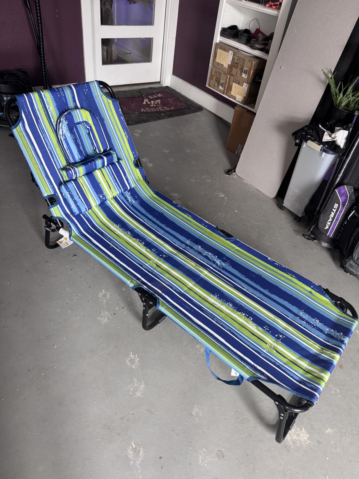GYMAX Tanning Chair, 330lbs Beach Lounge Chair with Face Hole customer photo 2