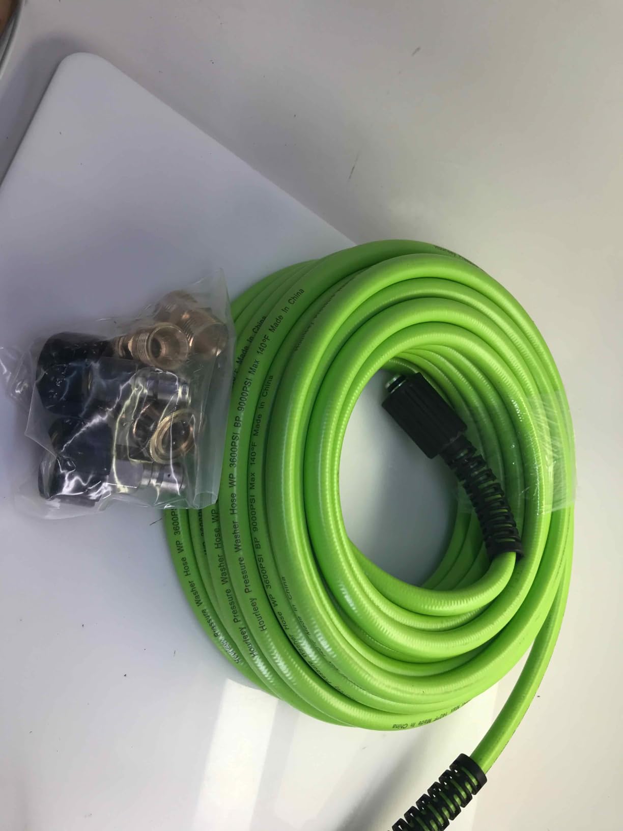 Hourleey Pressure Washer Hose 50 FT, 3600 PSI Flexible Kink Resistant Power Washer Hose Replacement, 1/4
