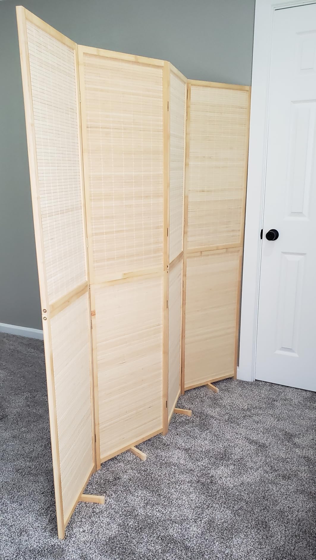 Room Divider Folding Privacy Screens,Hand-Made Natural Bamboo Room Dividers customer photo 2