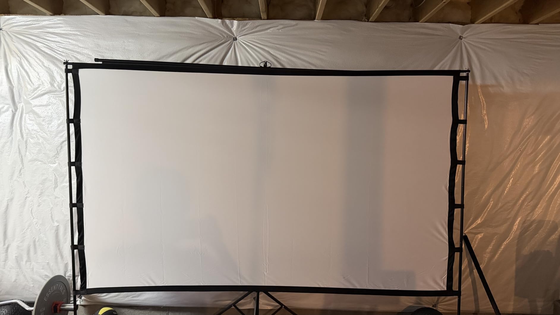 Outdoor Projector Screen with Stand featuring a Stake-Down Base-120 Inch 16:9 4K HD Portable Projector Screen Indoor Outdoor Movie Screen Lightweight Projection Screen with Carry Bag for Home,Backyard customer photo 1
