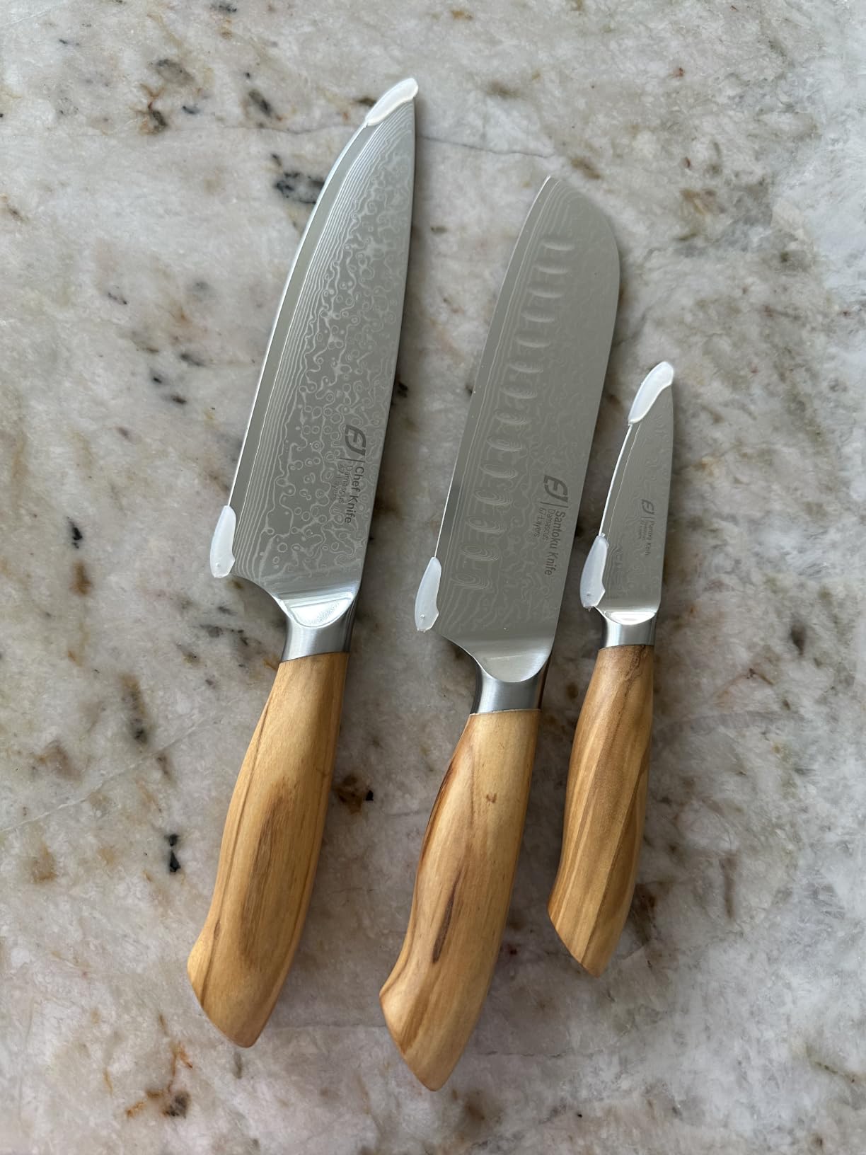 Emojoy 8-Inch Damascus Chef Knife, 67-Layer Japan Steel, Olive Wood Handle customer photo 1