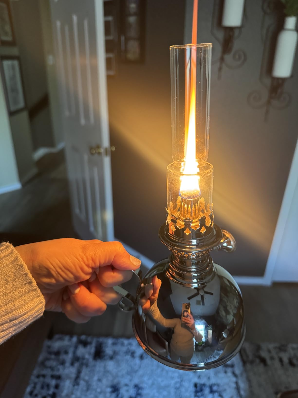 Kings County Tools Extra-Bright Oil Lamp, Antique Nickel, 4