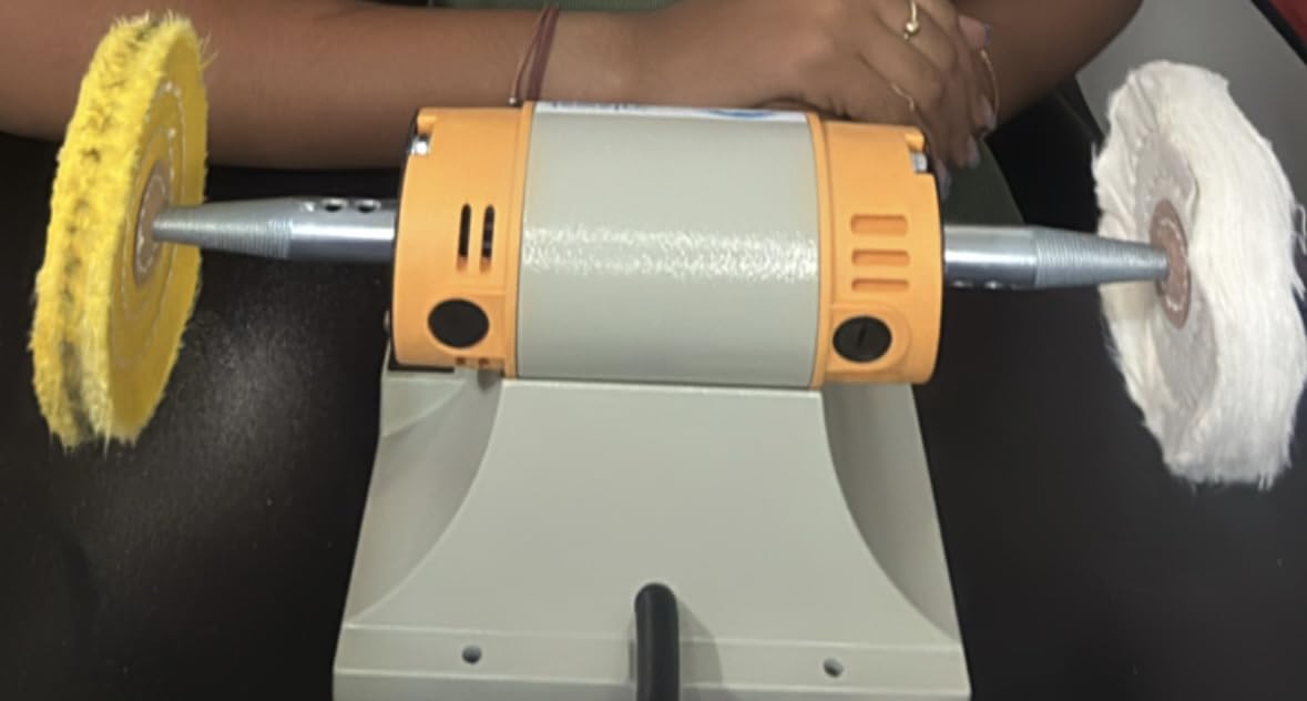 Jewelry Polisher Versatile Polishers & Buffers for Bench Grinder - Ideal for Jewelry Polishing and Finishing Jobs,With 6 Cloth Wheels, 2 Abrasive Fiber Wheels, Safety Glass, 3 Polish Compound customer photo 2