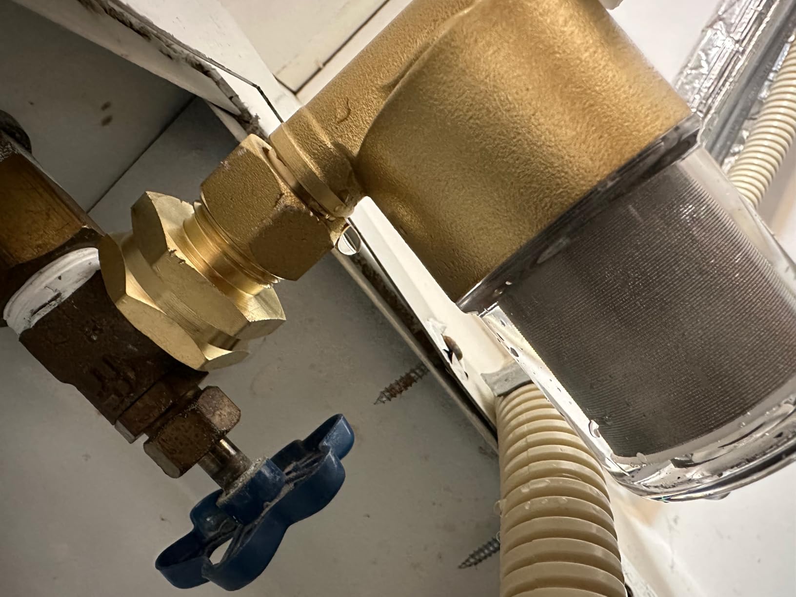 DR02 Reusable Washer Water Filter, 40 Micron Brass Sediment Filter, For Washing Machine, Heater, Garden, RV, Faucet, Protecting Appliances, Reduces Clothes Yellowing, Anti Scale Pre Filter customer photo 1