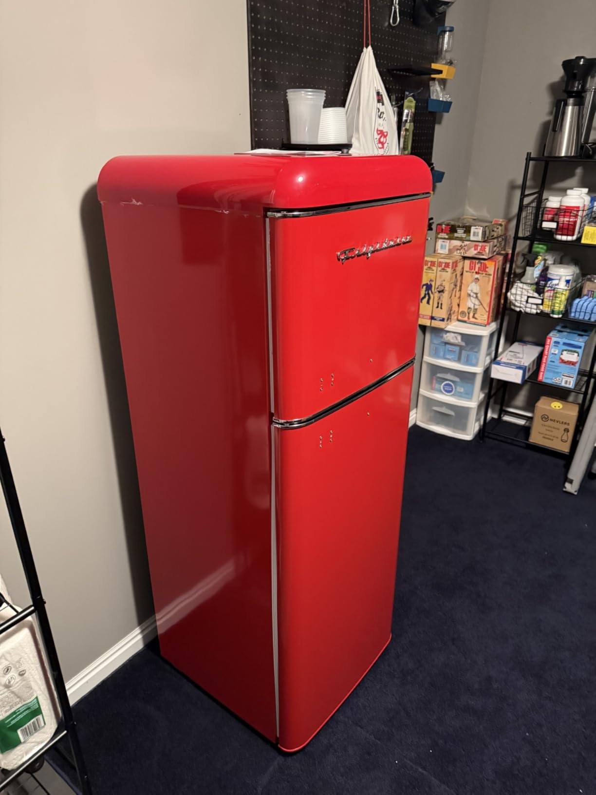 Frigidaire, 2 Door Apartment Size RETRO Refrigerator with Top Freezer, Chrome Handles, 7.5 cu ft customer photo 1