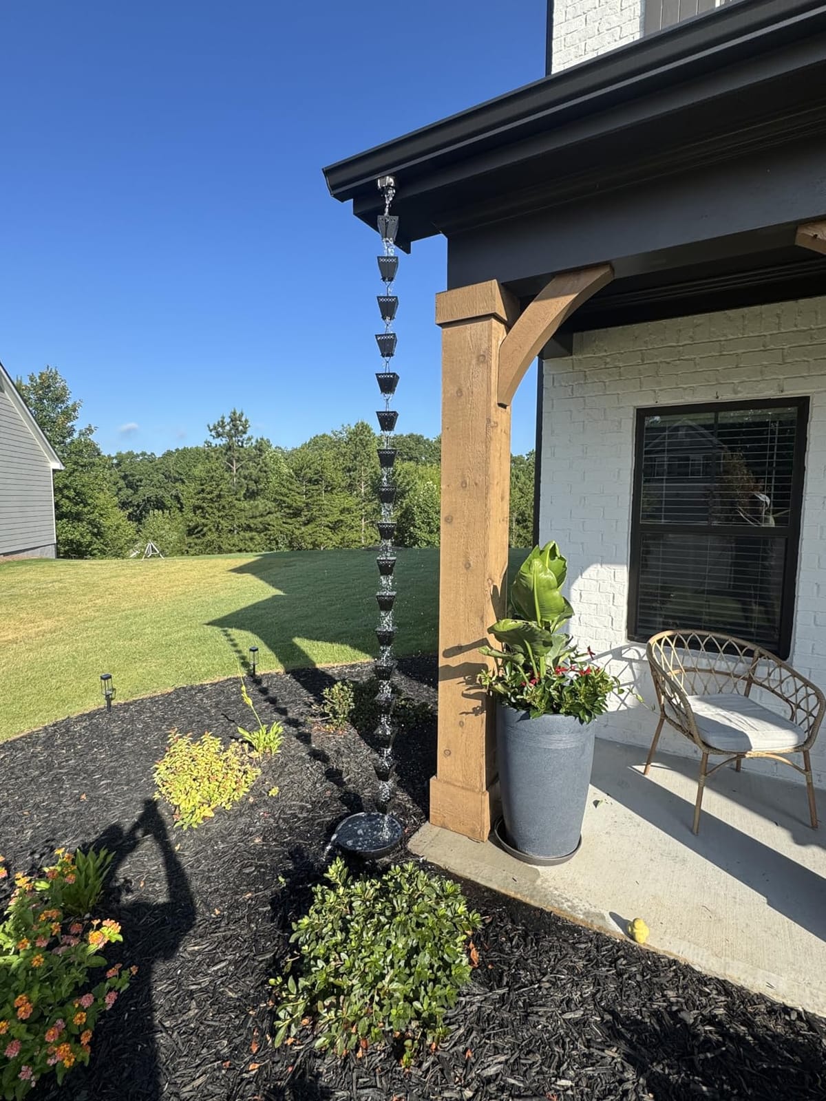 Rain Chain Kit w/Adapter & Extension | Copper Rain Chains for Gutters 10 ft | Rain Chain | Gutter Chain Downspout | Rain Chains for Outside | Rain Catcher | Rain Chimes customer photo 2