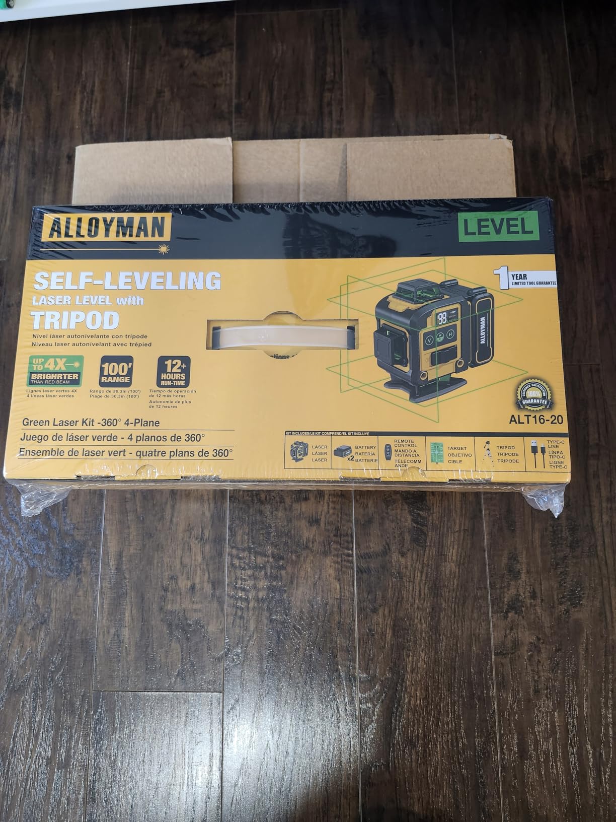 Alloyman Laser Level with Tripod, Laser Level 4× 360° Self Leveling customer photo 1