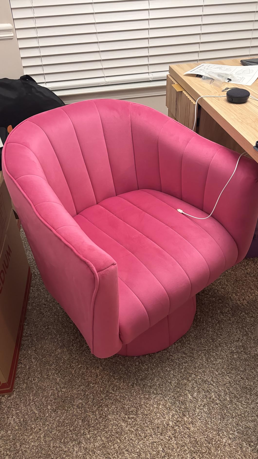 YSICK Swivel Accent Chair,360°Swivel Barrel Chairs, Mid-Century Chair with Wide Upholstered, Modern Velvet Fabric, Round Armchair for Living Room, Lounge, Bedroom customer photo 2