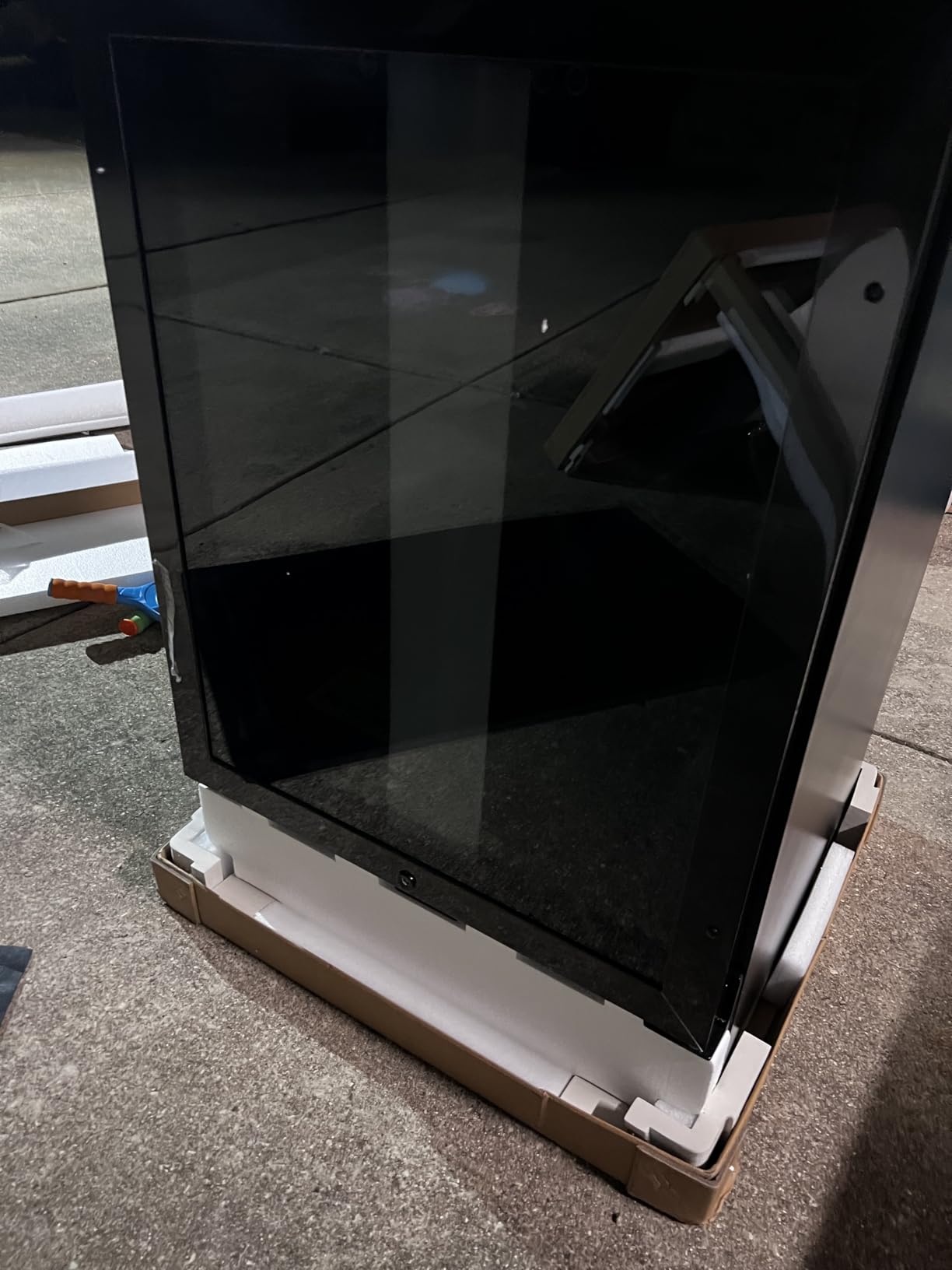 24 Inch Beverage Refrigerator 180 Cans | Under Counter Glass Door | 24 in beverage refrigerator, 180 cans, glass door, LED, lock, built-in or freestanding, quiet cooling for home, bar, kitchen customer photo 2