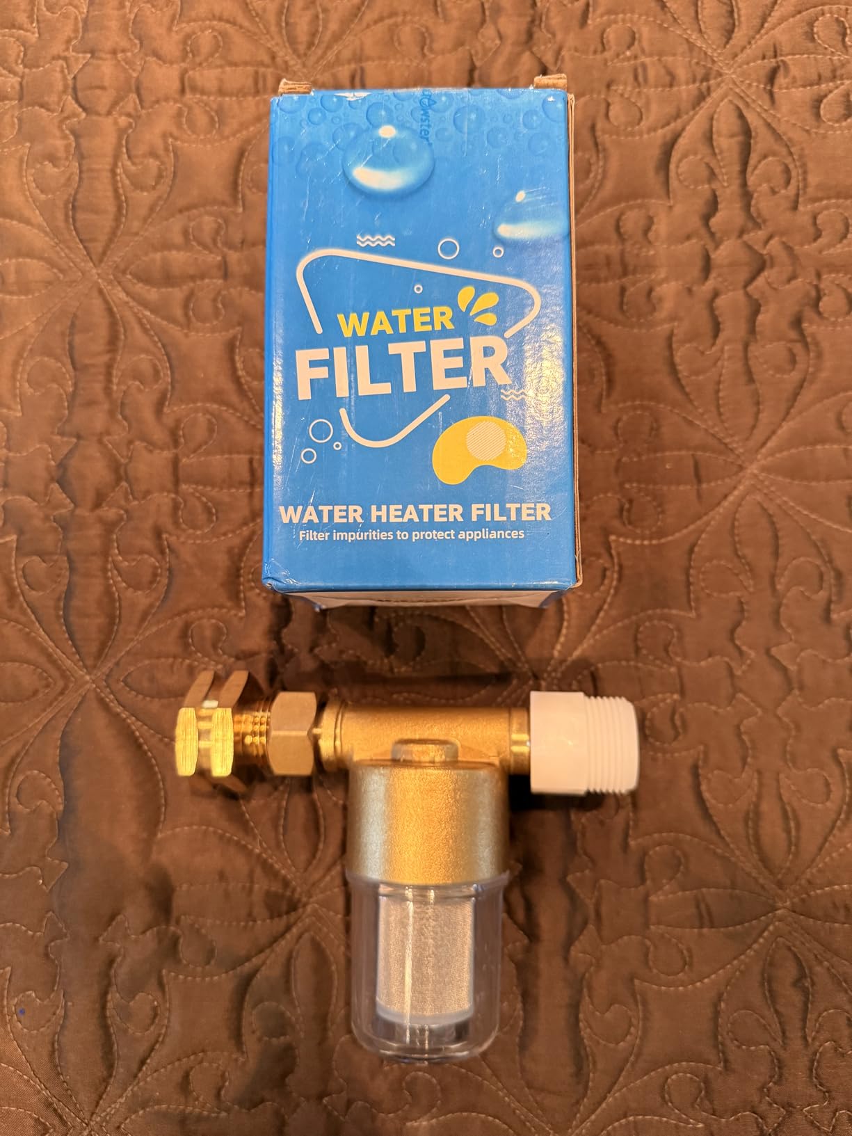 FA20 Brass Sediment Filter, Reusable Washer Water Filters, Traps Sand, Rust, 40 Micron Inline Water Filters for Washing Machines, Shower, Well customer photo 1