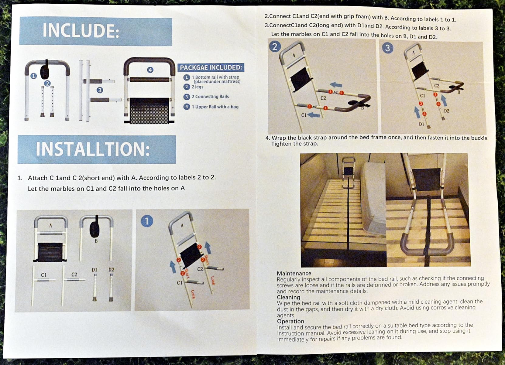Bed Rails for Elderly Adults Safety with Bedside Support Legs customer photo 2