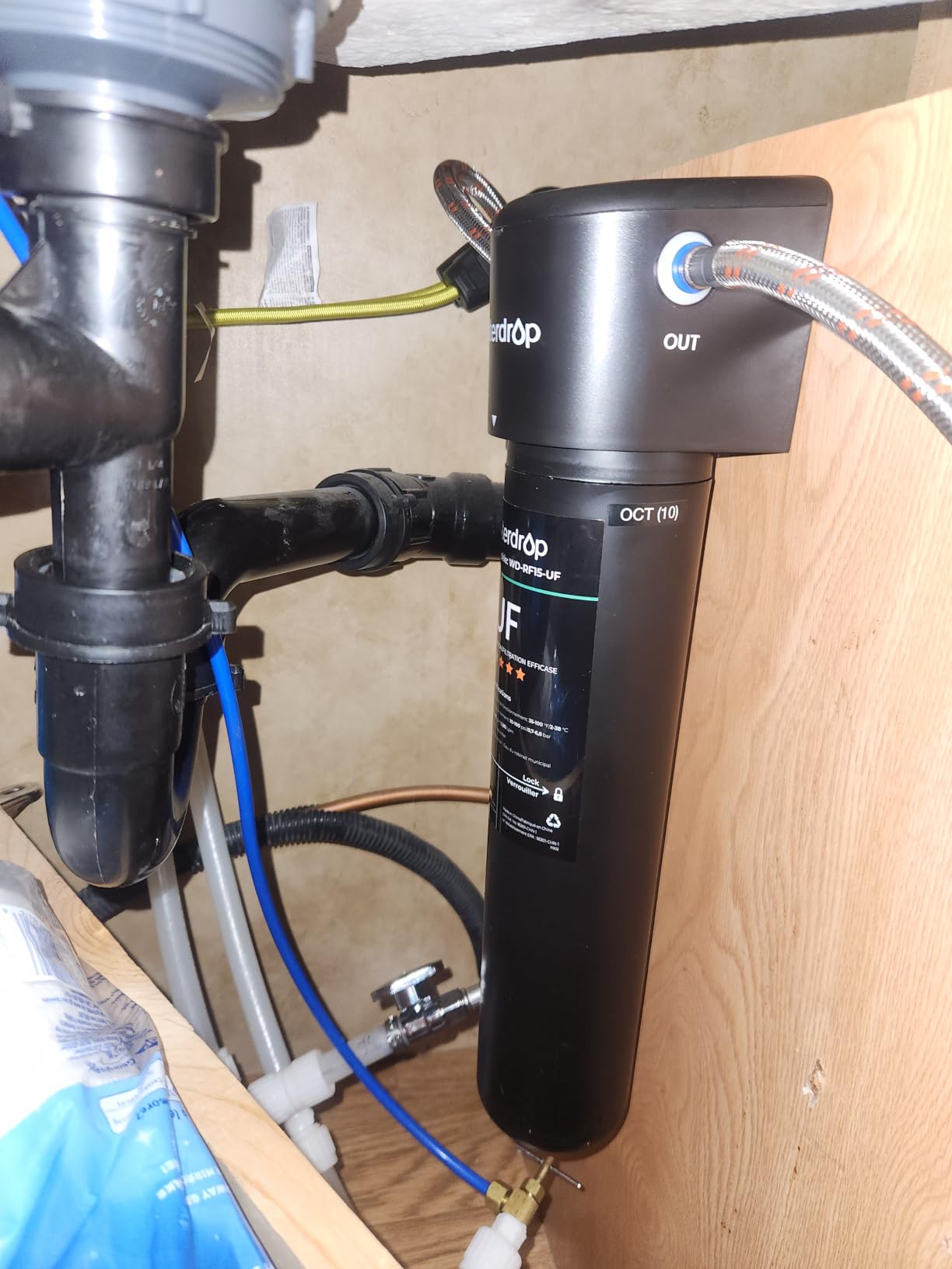 Waterdrop 15UA-PF Under Sink Water Filter System, Reduce 80+ Impurities | Reduce 99.9% PFOA, 99.8% PFOS, 96% Chloramine, Fluoride, VOCs, Chloroform, Connects Directly to Your Faucet (Filter: RF15-PF) customer photo 1