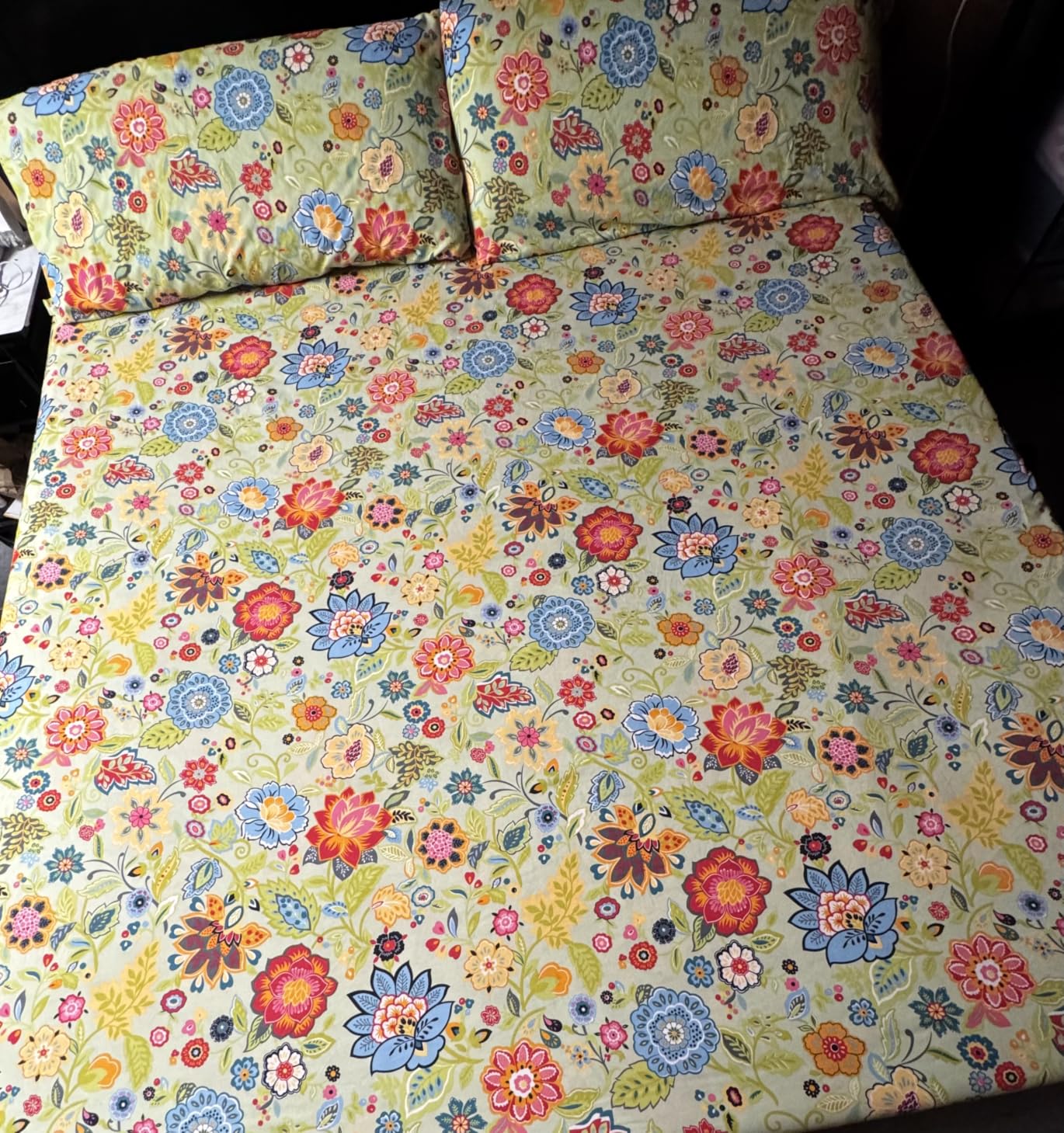 Bedlifes Queen Floral 4-Piece Sheet Set - Cooling Sheets Blend Rayon Derived from Bamboo,Soft & Breathable, Deep Pocket 16