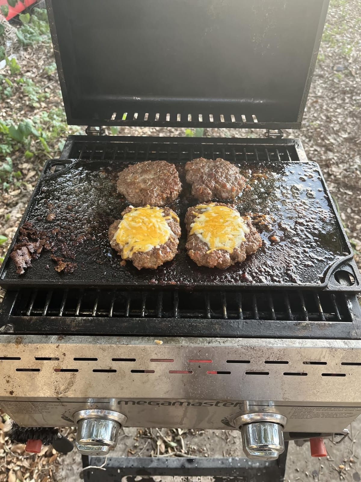 EWFEN Reversible Grill/Griddle, 16.7x9.5'' Pre-Seasoned Cast Iron Griddle Pan, Double Burner Cookware, Rectangular Stovetop Griddle with Handles, Flat Top Plate for Oven, Grill & Campfire customer photo 2