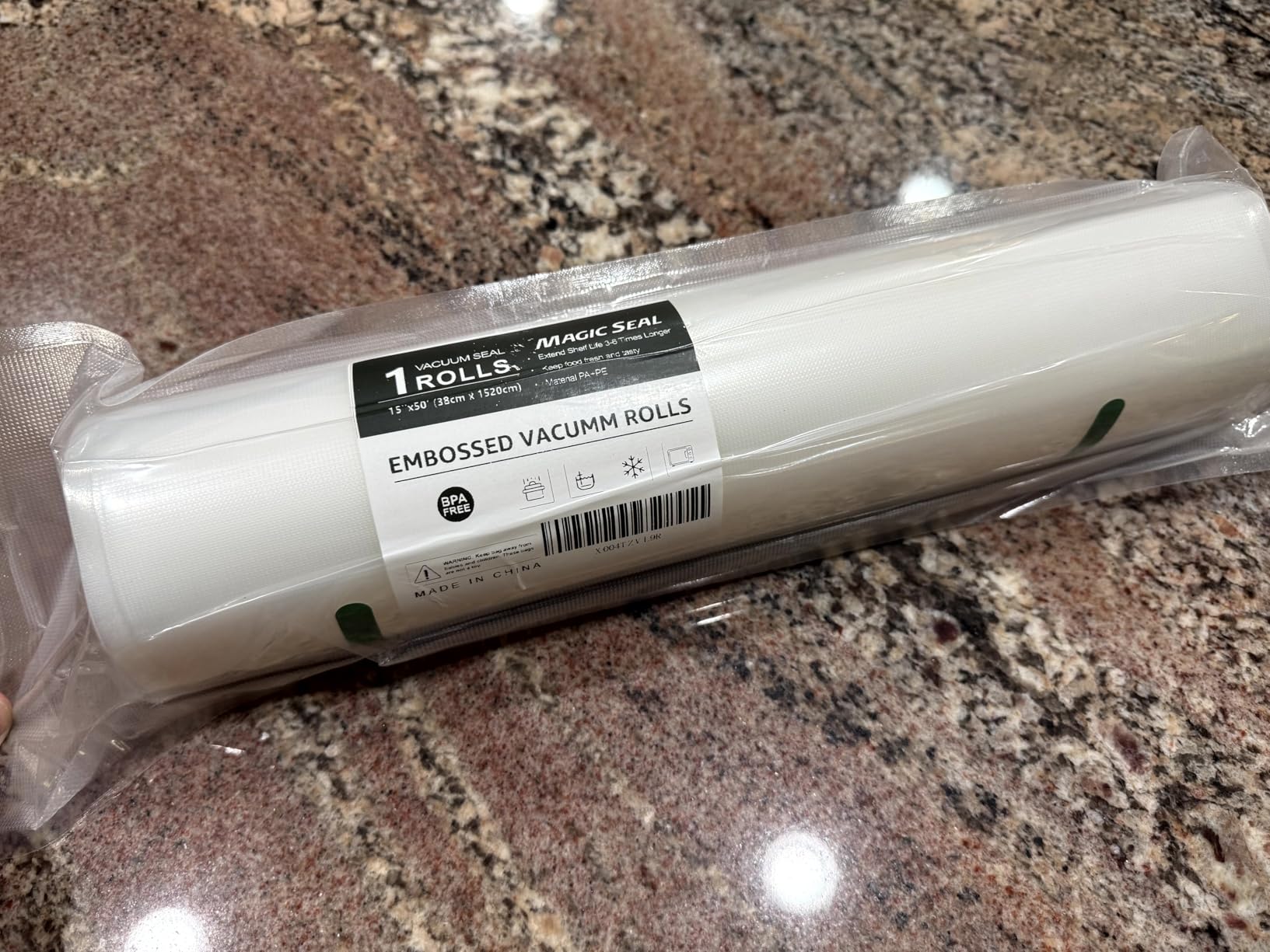 MAGIC SEAL 15'' x 50' Vacuum Sealer Bags Rolls, Extra Wide Textured Food Storage Bags for Meal Prep & Sous Vide, Commercial Grade BPA Free Heavy Duty Vacuum Seal Rolls customer photo 2