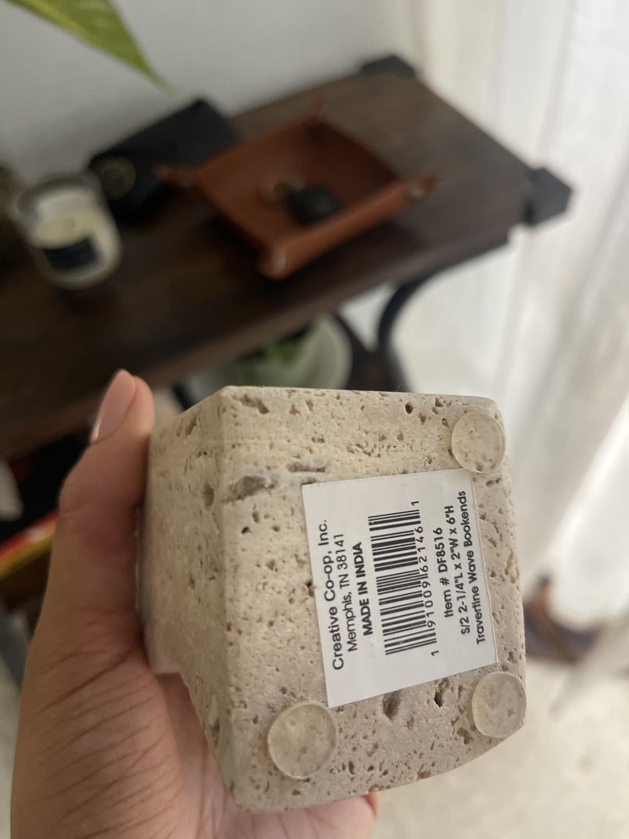Creative Co-Op Decorative Travertine Wave Bookends, Grey customer photo 2