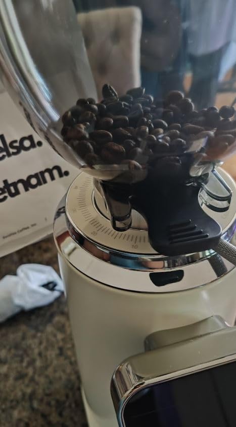 Tuni G3 Commercial 64mm Flat Burr Coffee Grinder, 100 Grind Settings, Ivory customer photo 1