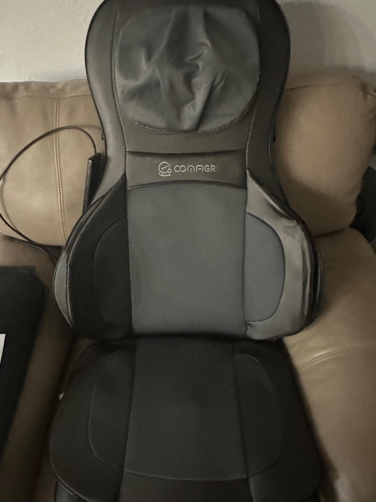 COMFIER Massager Chair with Heat, Shiatsu Neck Back Massager Portable with Compress & Rolling,Massage Chair Pad for Full Back, Neck & Shoulders,Full Body Pain, Gray customer photo 1
