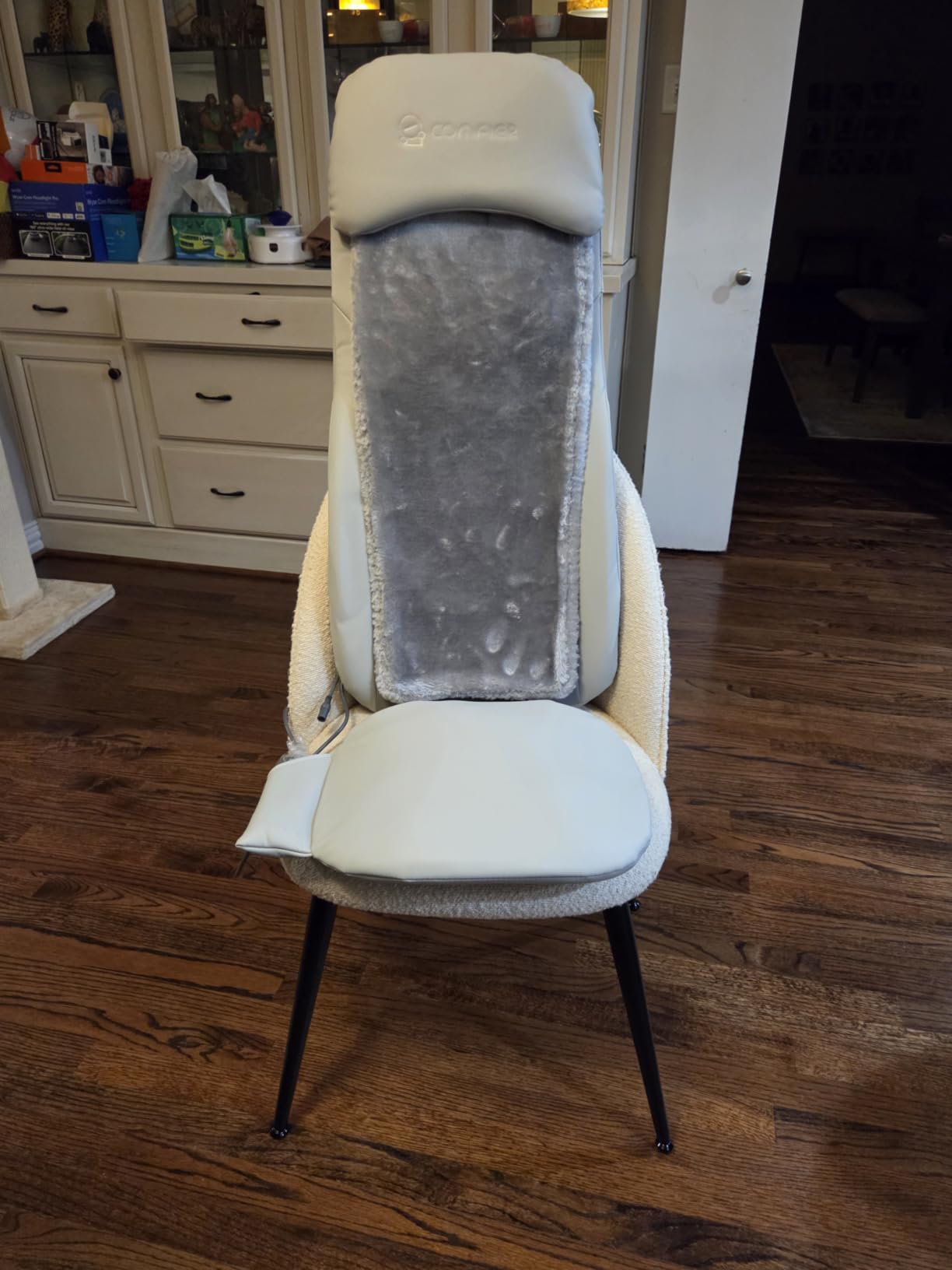 COMFIER Massager Chair with Heat, Shiatsu Neck Back Massager Portable with Compress & Rolling,Massage Chair Pad for Full Back, Neck & Shoulders,Full Body Pain, Gray customer photo 2