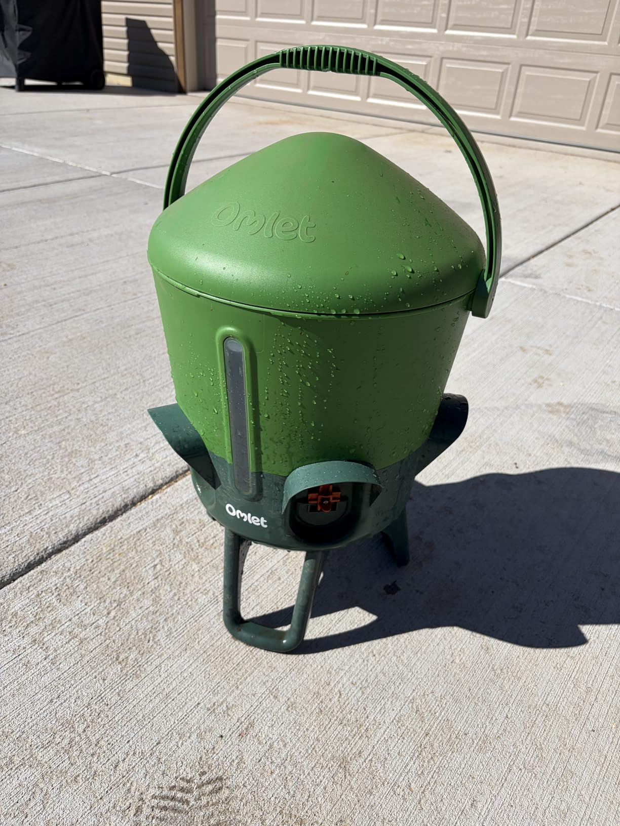 Omlet Insulated Chicken Waterer, 3 Gallon | Automatic Poultry Water Dispenser with 5 Cups & Nipples Included | BPA-Free | Anti-Roost Lid | Sage Green customer photo 2