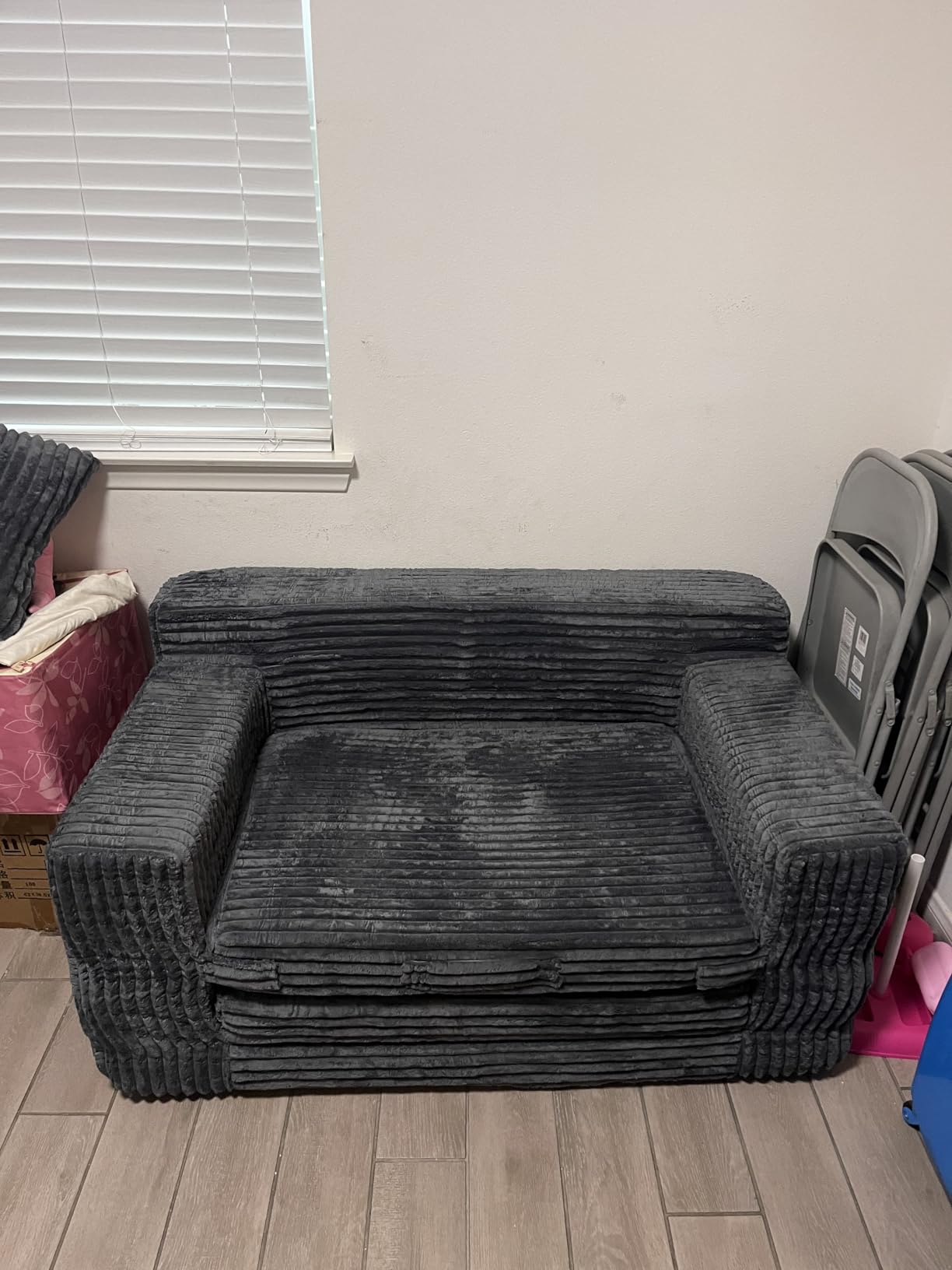 Boneless Couch,Boneless Loveseat Sleeper Sofa Bed – 3-in-1 Convertible Couch Bed with Side Pockets & Handle,Pull Out Corduroy Futon for Small Space,Living Room & Bedroom,2 Pillows Included,No Assembly customer photo 2