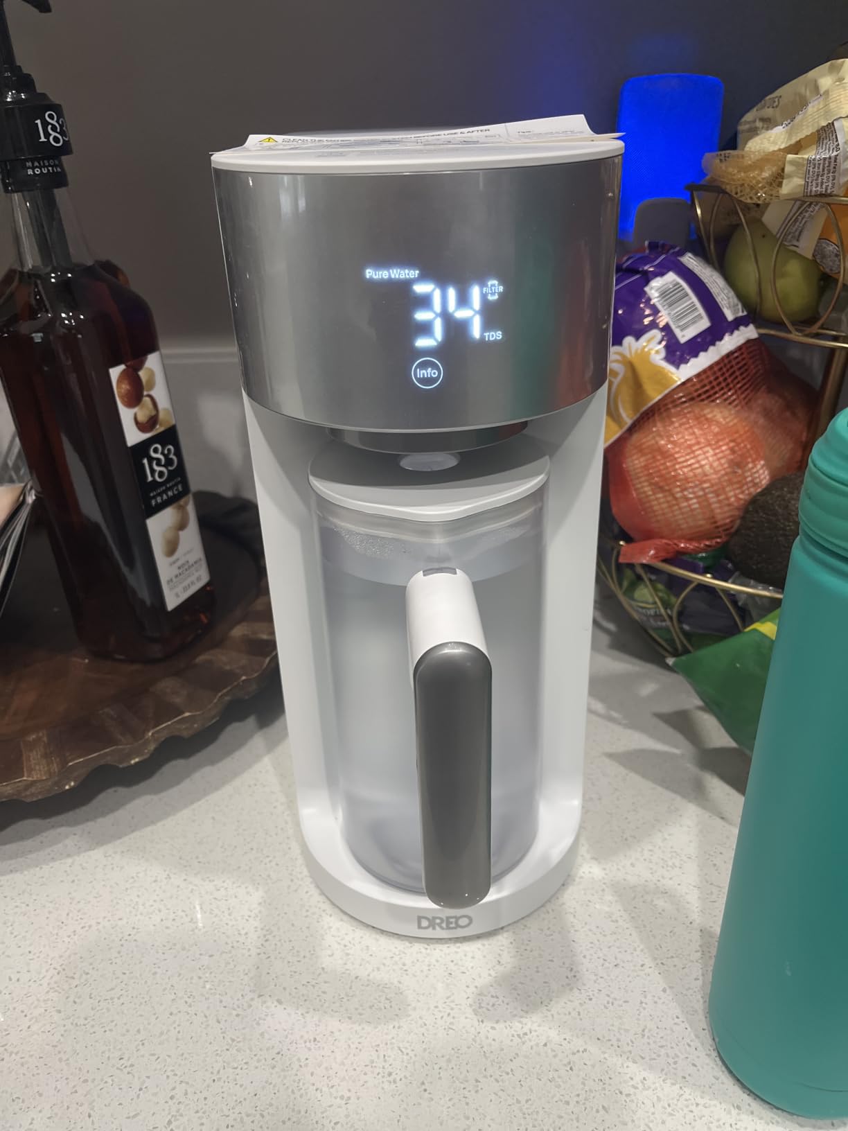 DREO Reverse Osmosis Water Filter Countertop, RO Filtration System, 3:1 Pure to Drain, TDS & Filter Life & 2 Autofill Pitchers, Install-Free, Self-Cleaning Water Purifier, RO Water Filter customer photo 1