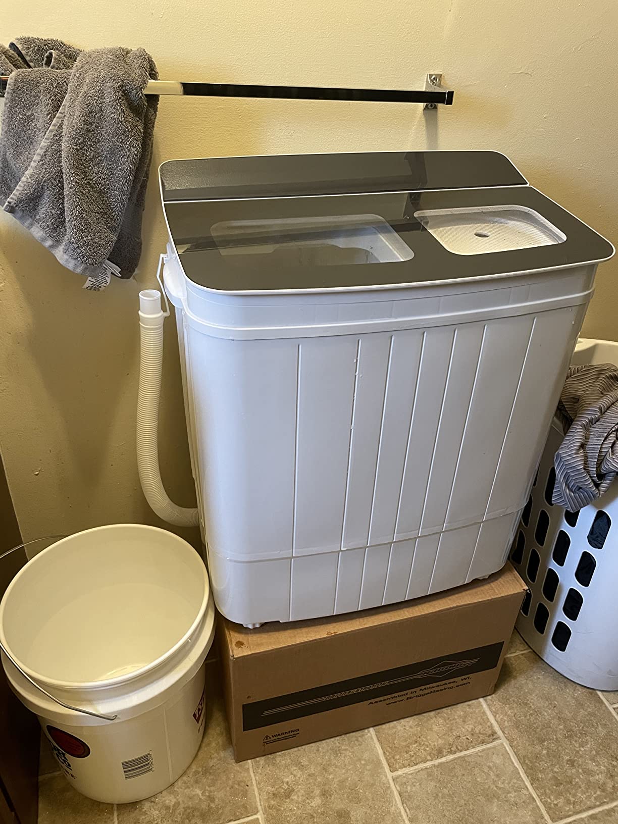 INTERGREAT Portable Washing Machine, 18lbs Twin Tub portable Washer with Spin Cycle and Dryer, Semi-automatic Washer Machine Combo for Dorms, Apartments, Grey customer photo 1
