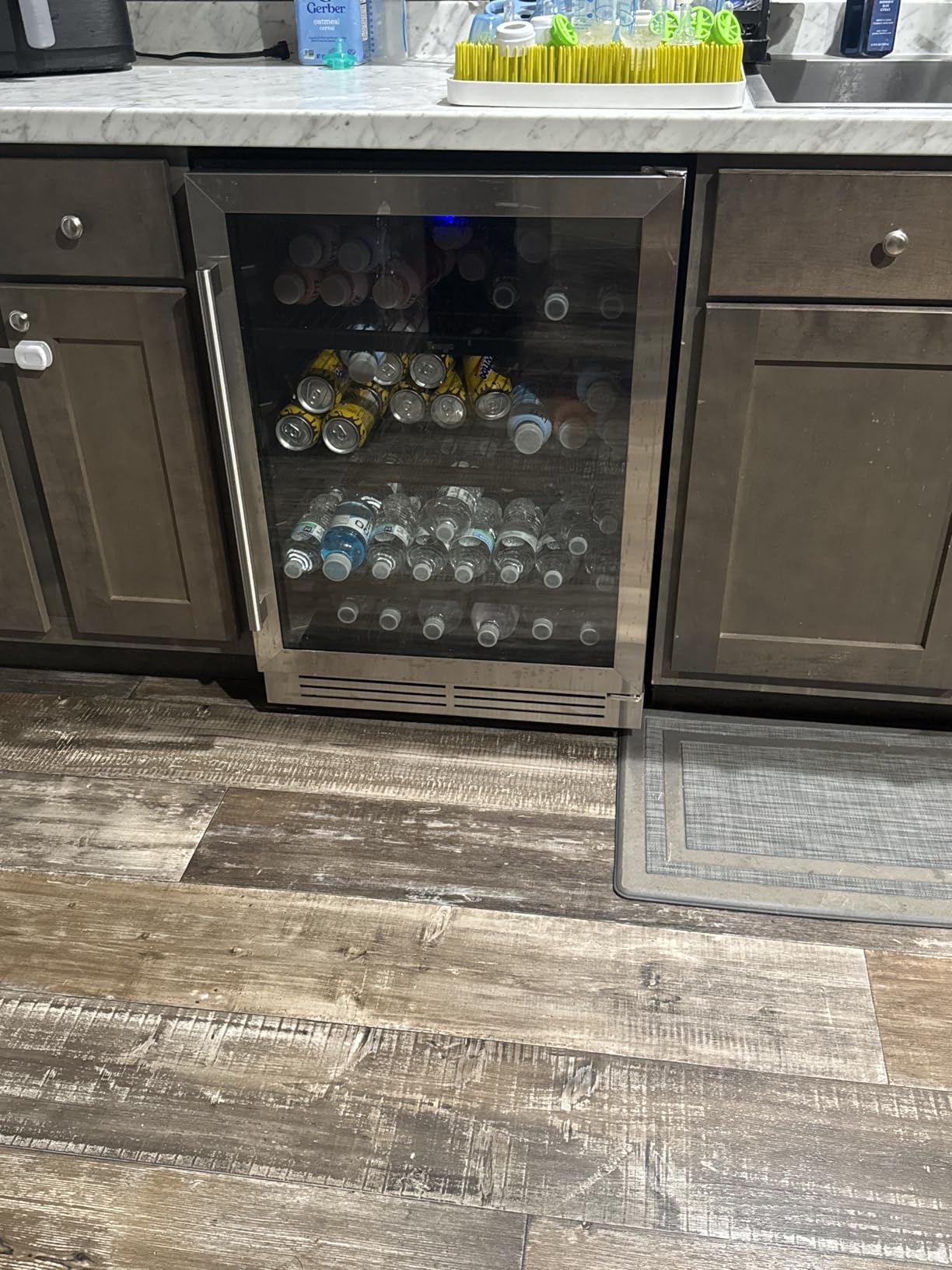 Yeego 24 Inch Beverage Refrigerator - 180 Cans Drink Fridge (Left-Hinged) | Glass Door, 34-54°F Cooling for Beer, Soda & Wine | Under Counter, Built-In or Freestanding customer photo 1