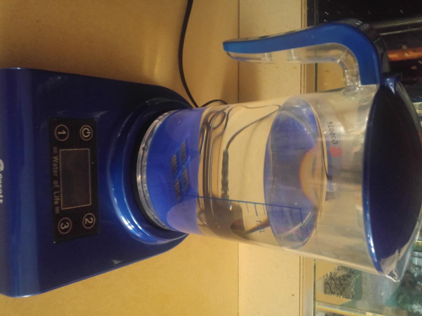 Hydrogen Alkaline Water Pitcher Bottle Machine Hydrogen Water Generator Maker Ionizer Hydrogen Water System with LED Display and Smart Touch Operation for Home and Office 2500ML(Purplish Blue) customer photo 1