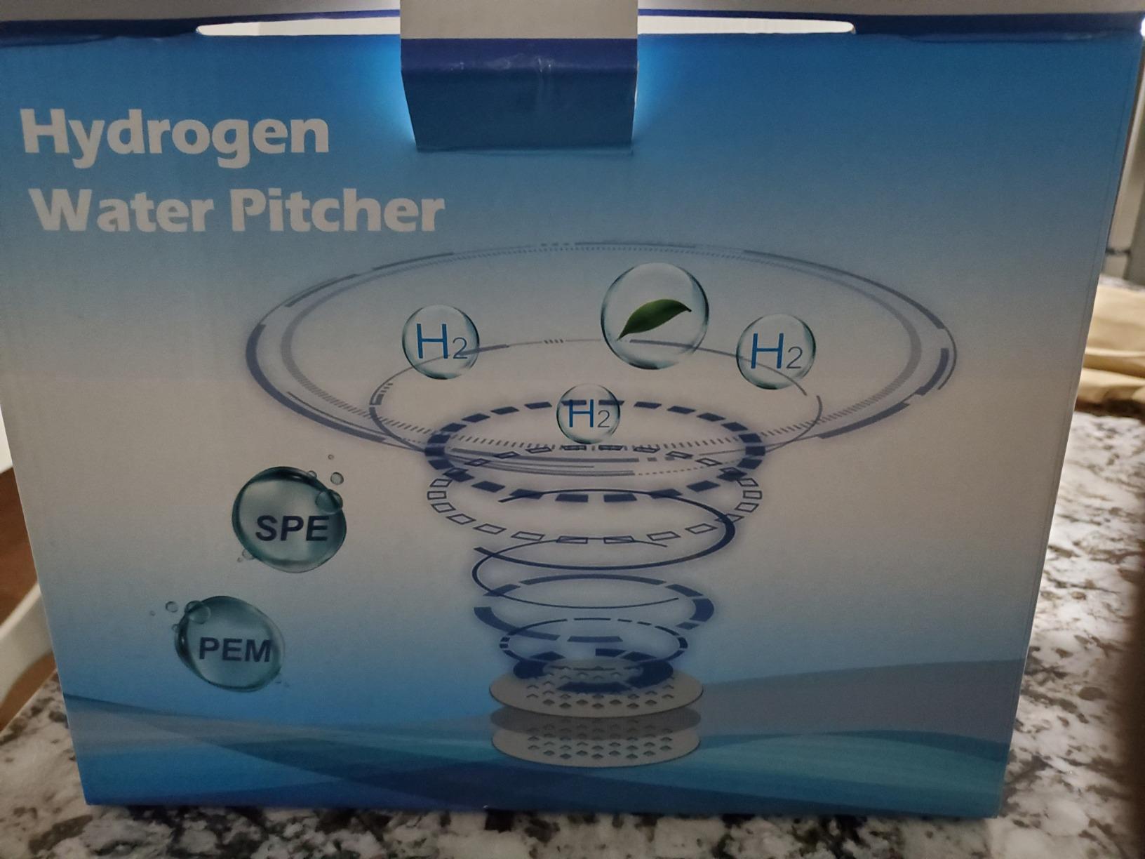 Hydrogen Alkaline Water Pitcher Bottle Machine Hydrogen Water Generator Maker Ionizer Hydrogen Water System with LED Display and Smart Touch Operation for Home and Office 2500ML(Purplish Blue) customer photo 2
