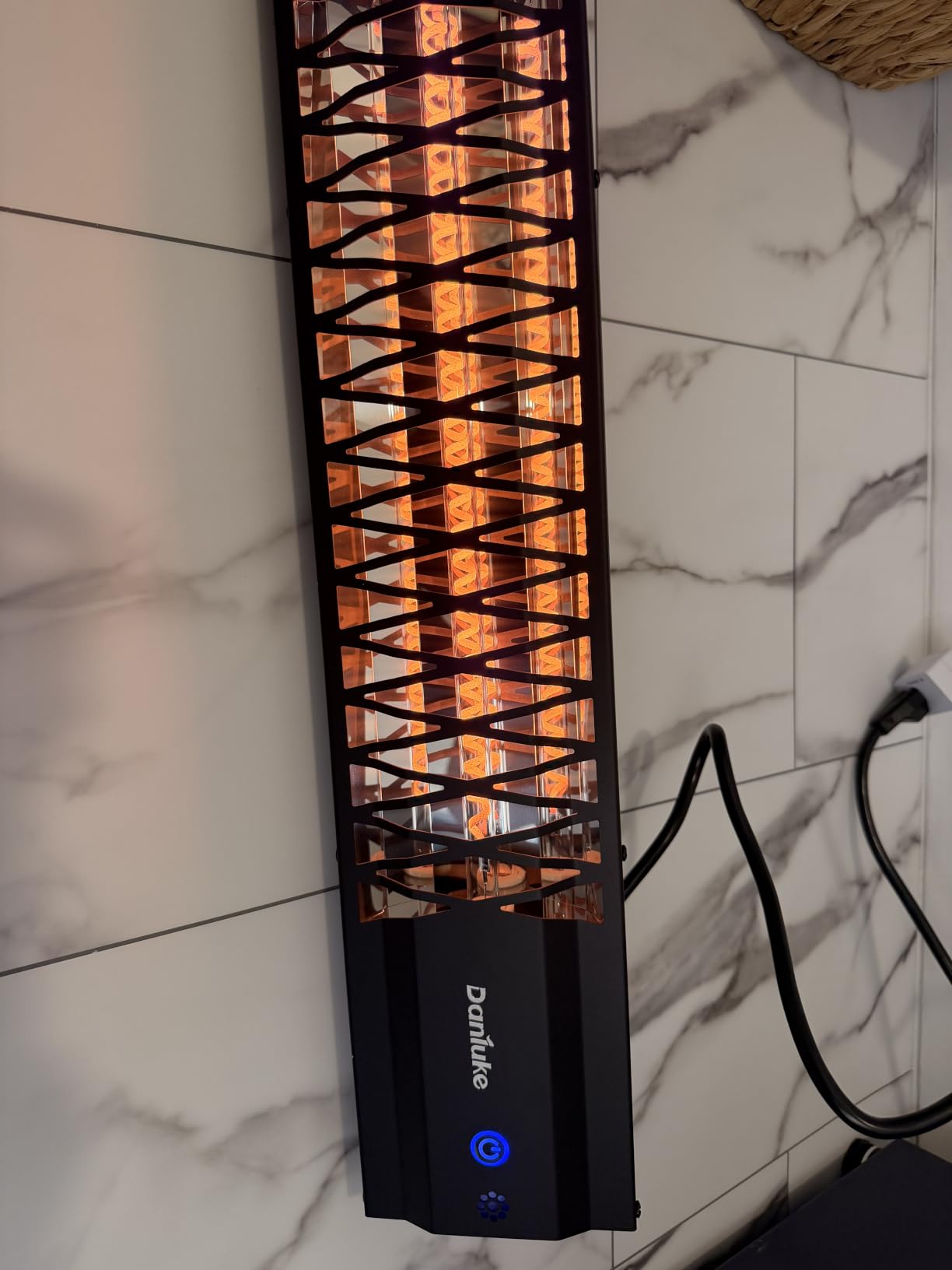 Danluke 1500W Electric Patio Heater, Wall Mounted Outdoor Heater with Remote & Touch Control, Carbon Fiber Heating for Patio, Garage, Deck, Gazebo, Backyard, Black customer photo 2