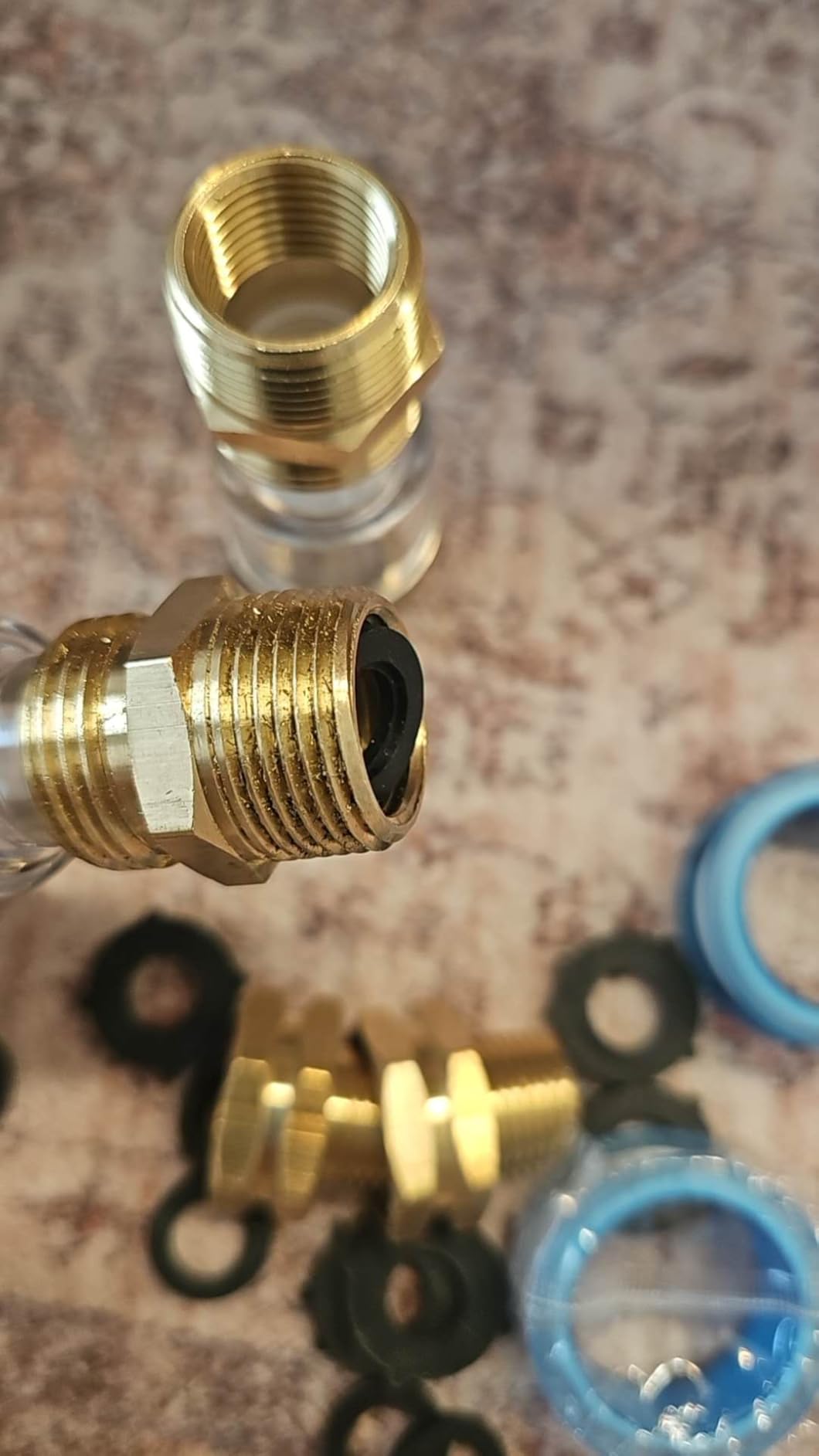 Washing Machine Inline Water Filter, Brass Sediment Filter 2 Pack | 50 micron stainless steel screen helps trap rust, sand, and sediment for washers, water heaters, and garden hose lines customer photo 1