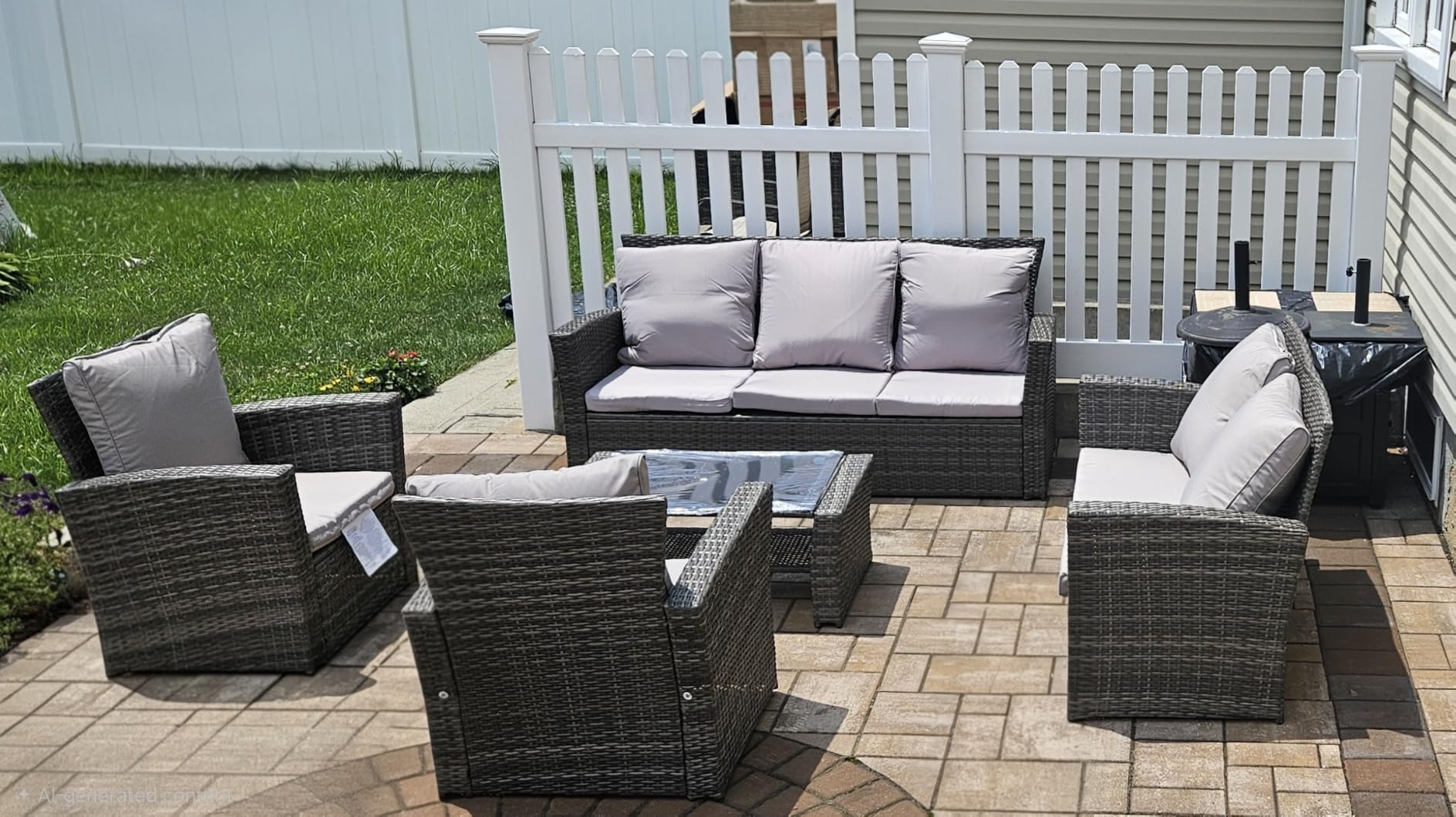 Wisteria Lane Patio Furniture Set, Wicker Outdoor Furniture for All Weather customer photo 2