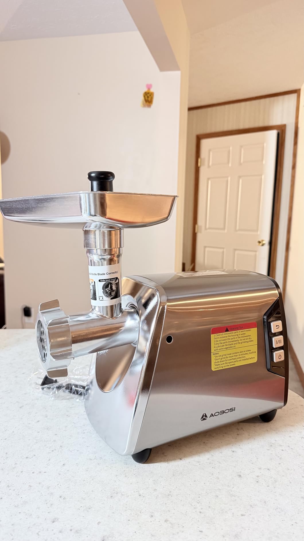 AAOBOSI #12 Heavy Duty Meat Grinder, 3000W, Built for Hunting & Wild Game customer photo 1