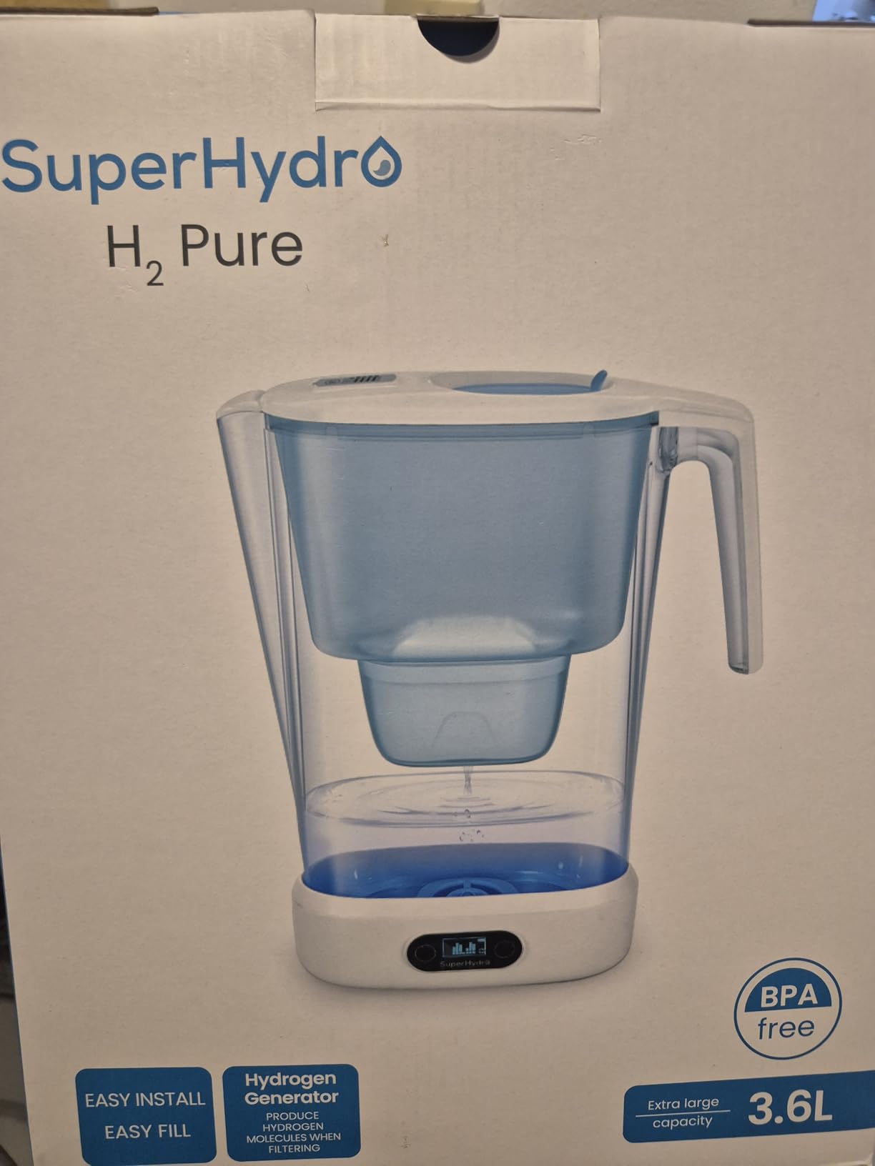 Hydrogen Water Filter Pitcher - BPA Free Rich Hydrogen Water Generator Electrolysis Jug with SPE/PEM. Removes 99% of Lead, Microplastics, PFAS & Chlorine – Advanced UltraFiltration Technology customer photo 1