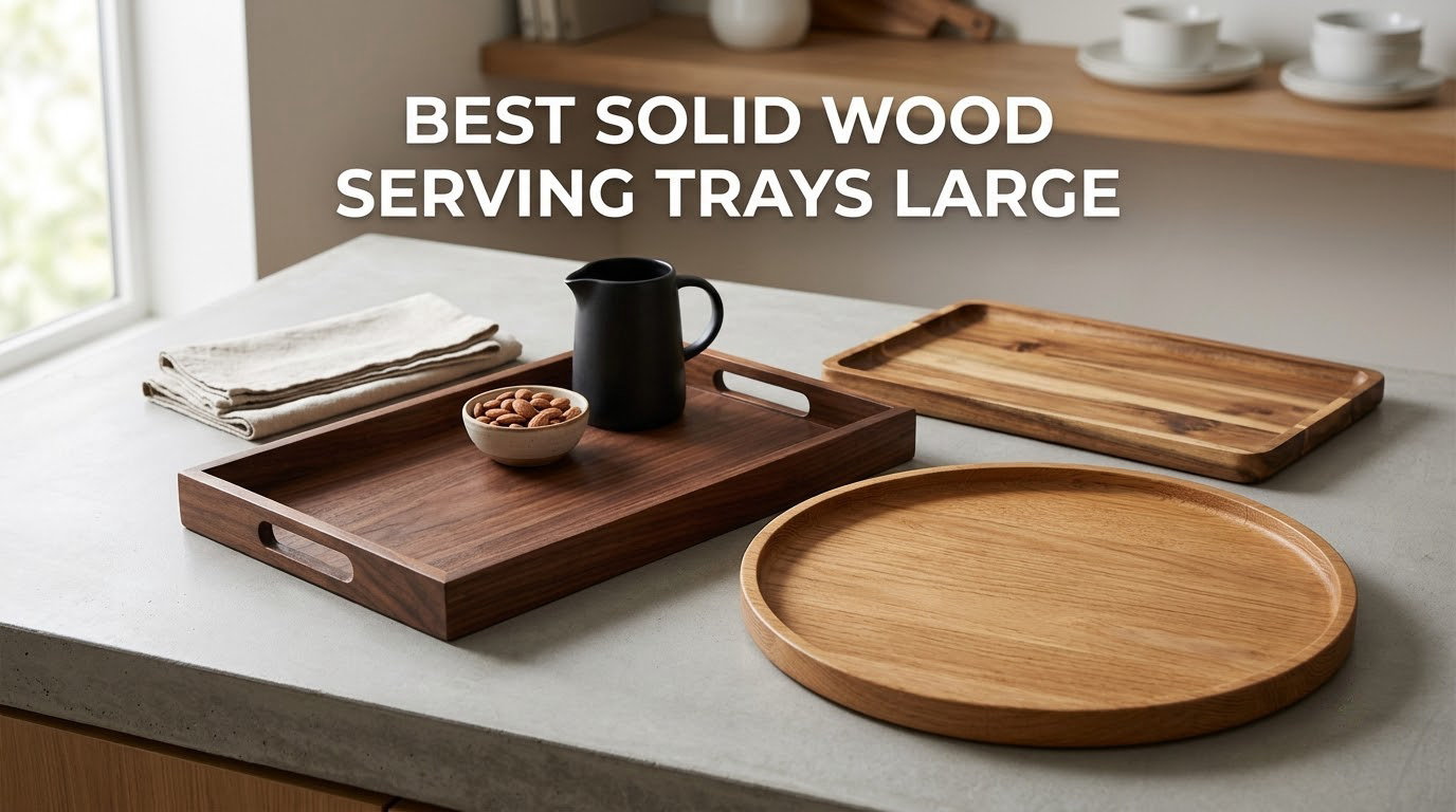 best solid wood serving trays large