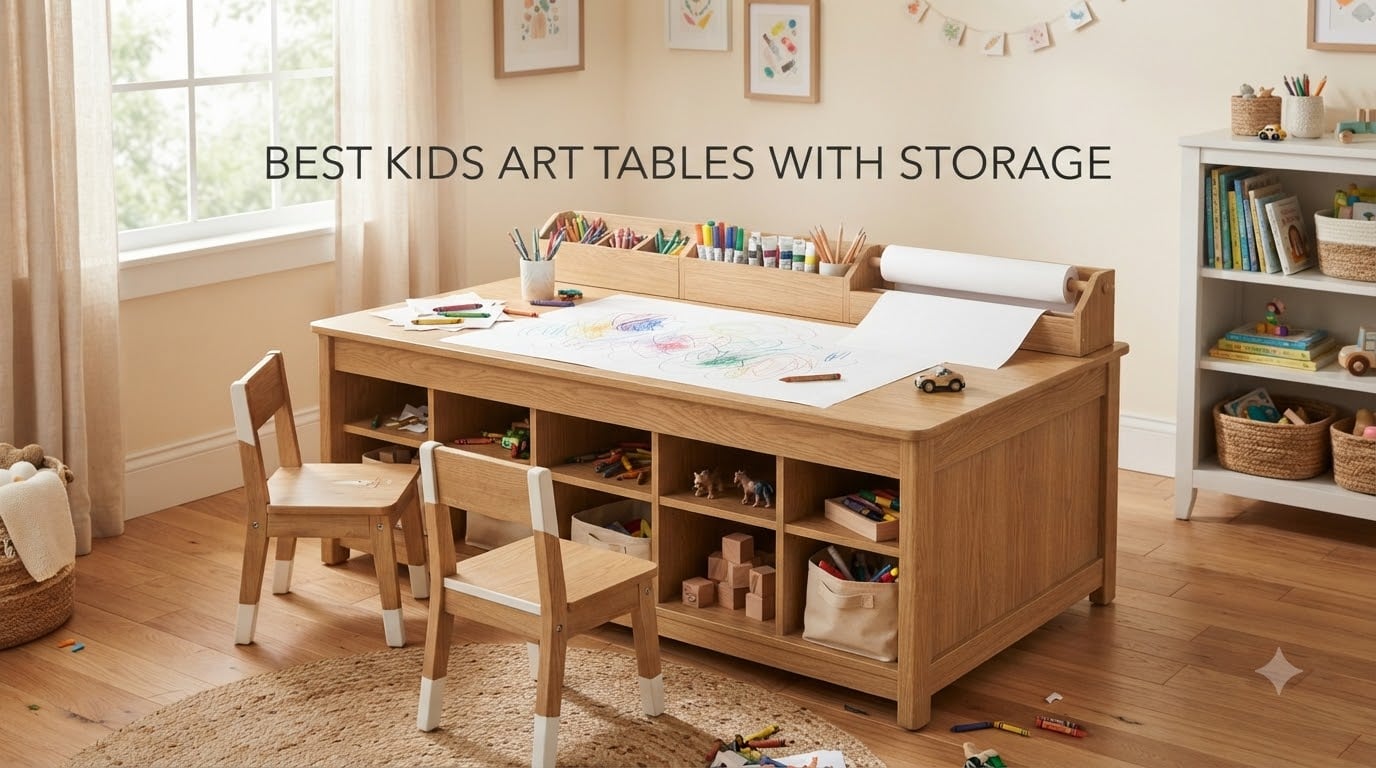 best kids art tables with storage