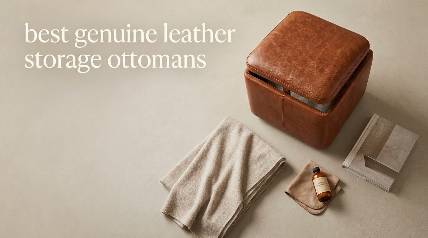 best genuine leather storage ottomans
